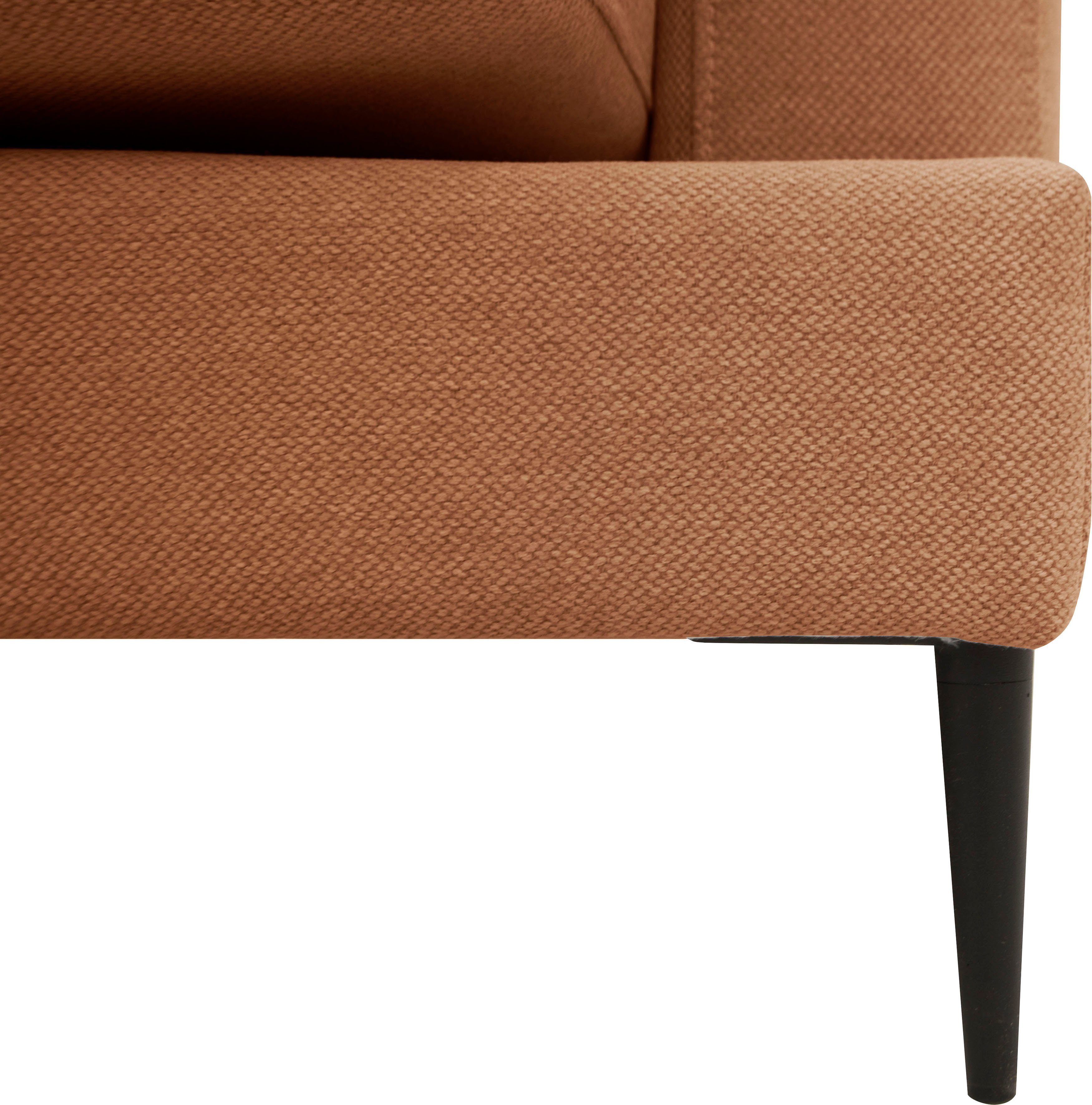 Leonique Récamier Cozy chaise longue, afmetingen B/D/H: 195/97/80 cm met los kussen en metalen poten, armleuning naar keuze links of rechts