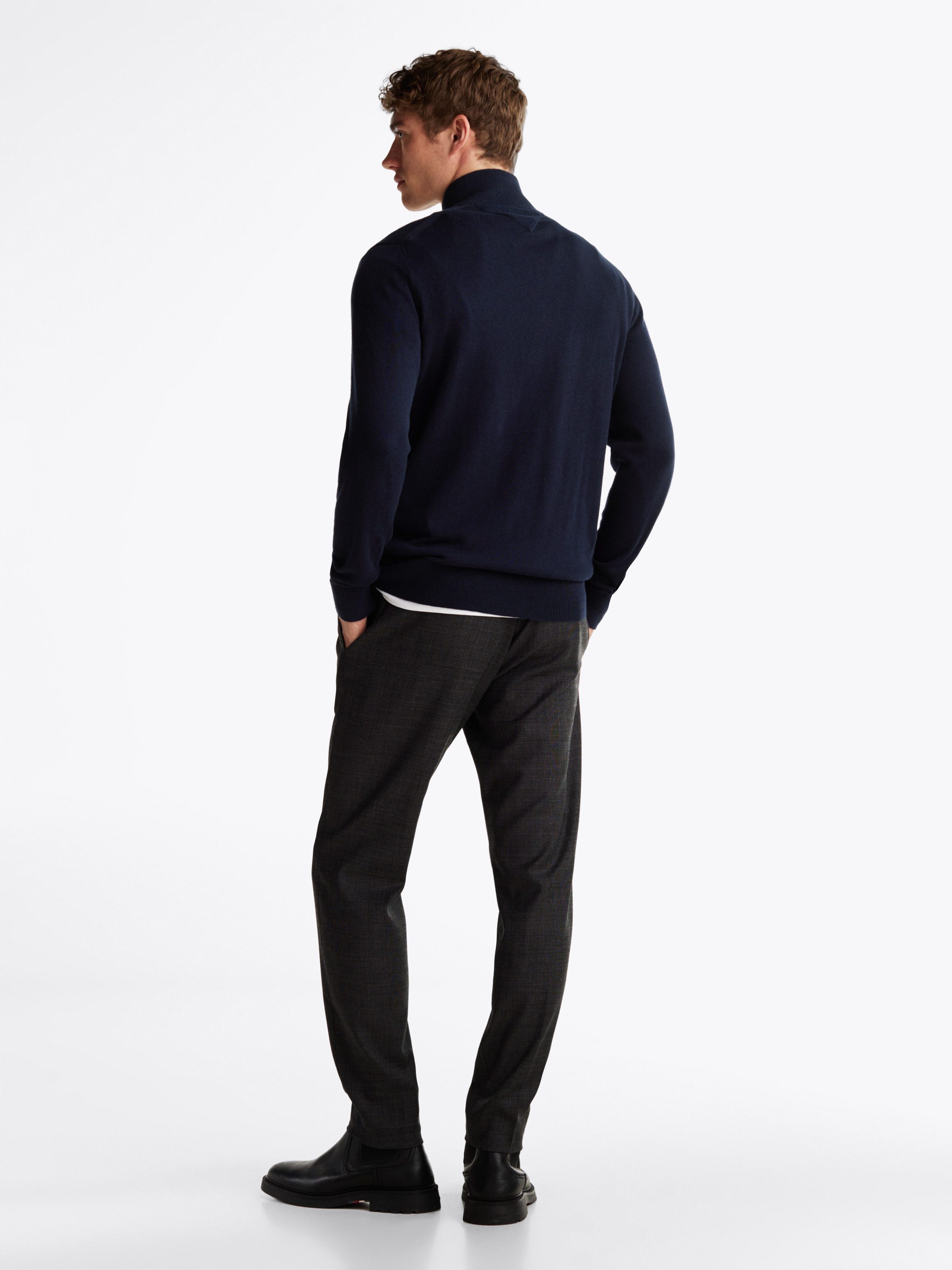 Tommy Hilfiger Schipperstrui PIMA ORG CTN CASHMERE ZIP MOCK