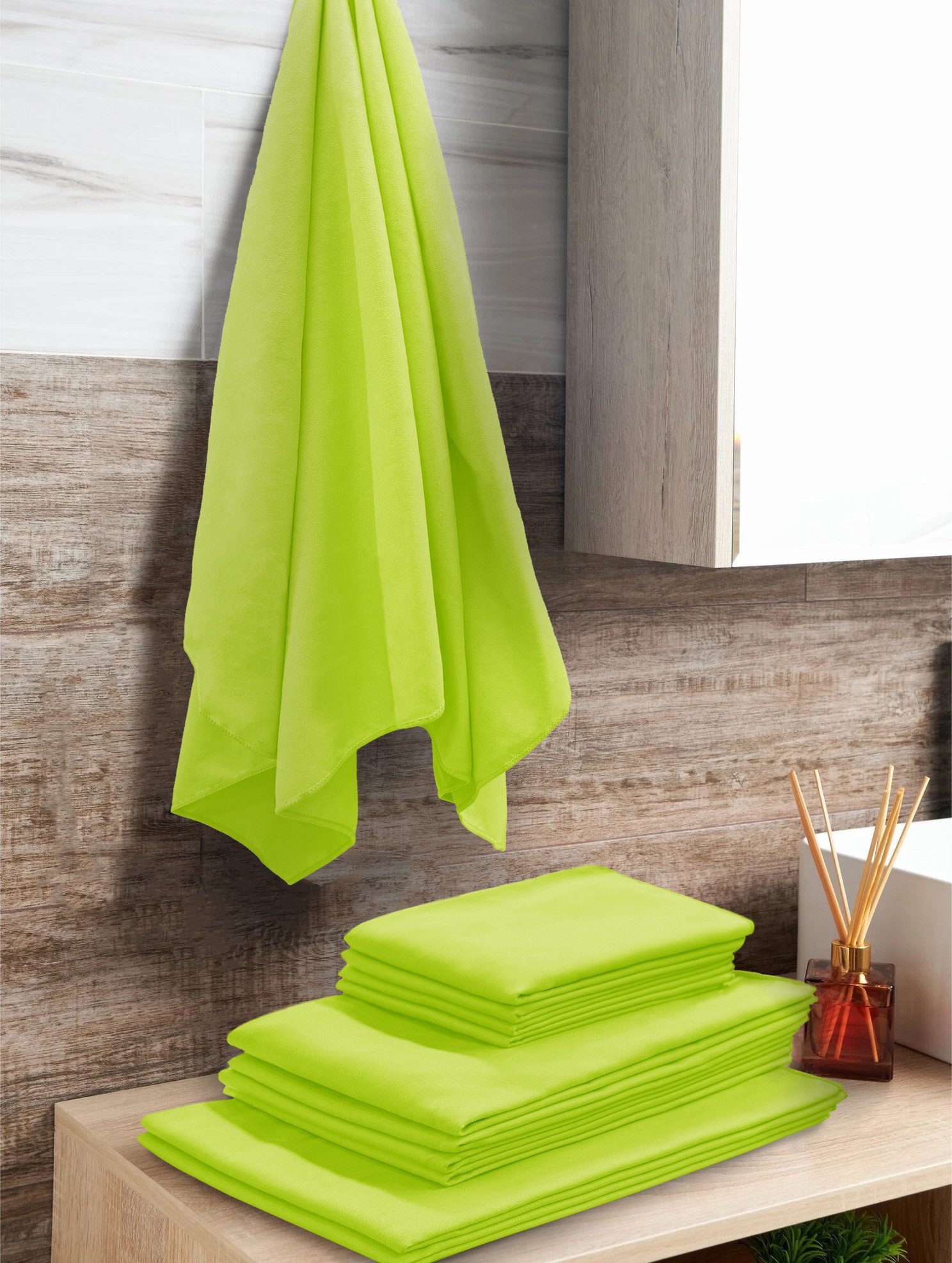 my home Reishanddoek Xavi, 4 x 70x140cm ideaal als sporthanddoek, reis handdoek als serie en set, zeer licht, compact, sneldrogend, microvezel (4 stuks)