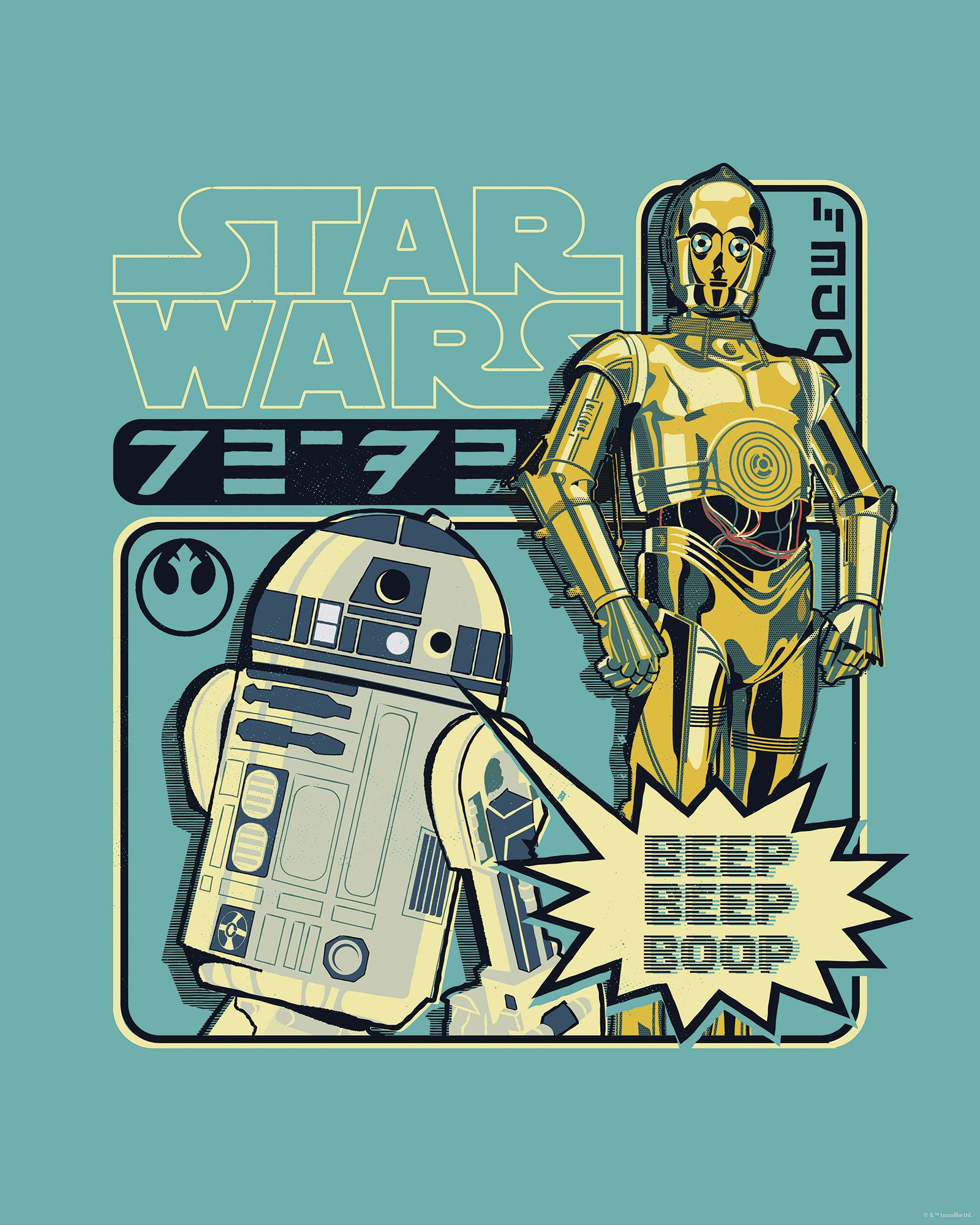 Komar Artprint Star Wars Beep Boop 40 x 60 cm (breedte x hoogte) - kinderkamer, decoratie (1 stuk)