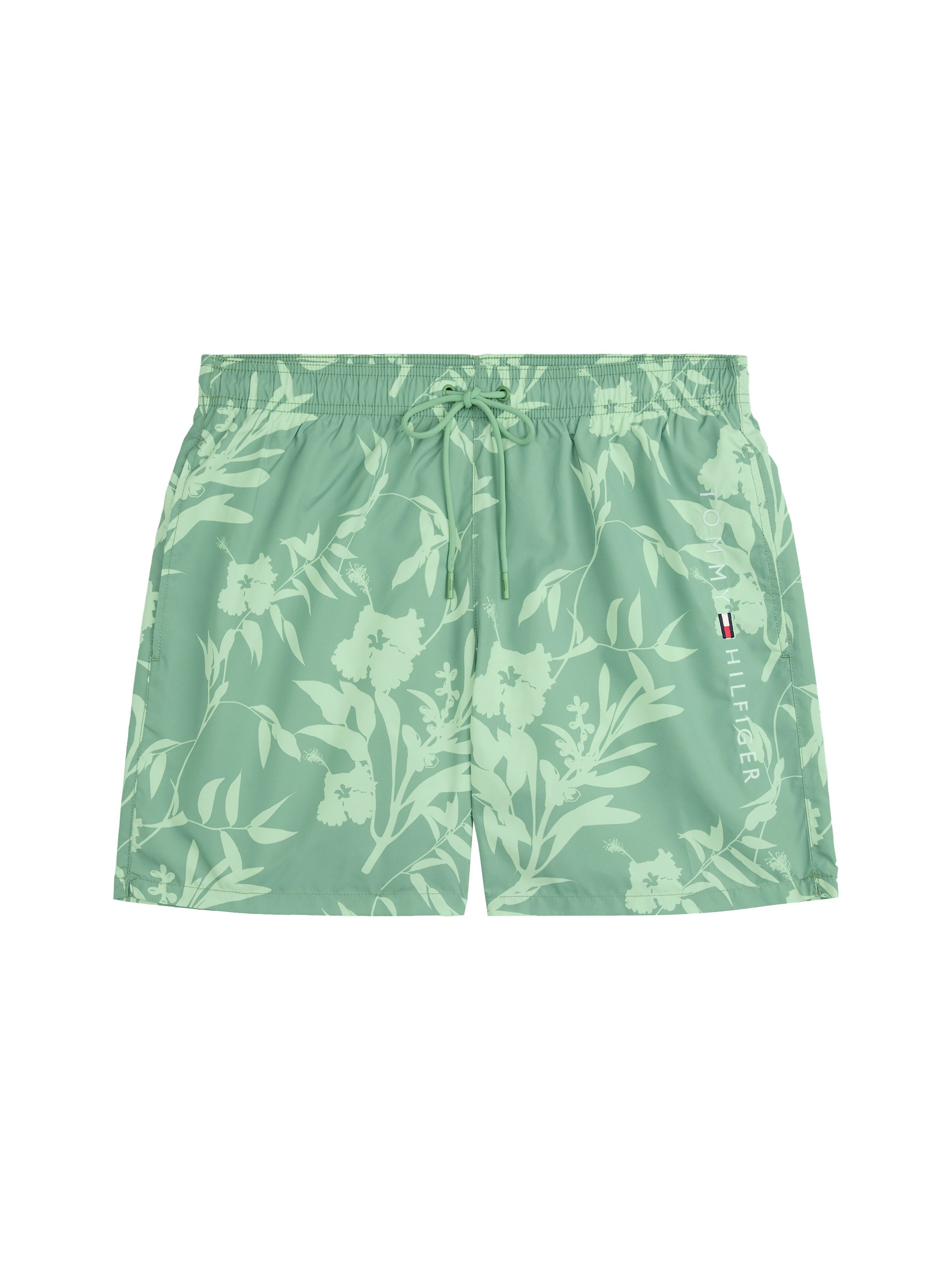 Tommy Hilfiger Swimwear Zwemshort MEDIUM DRAWSTRING PRINT met tropisch motief, met logo-borduursel