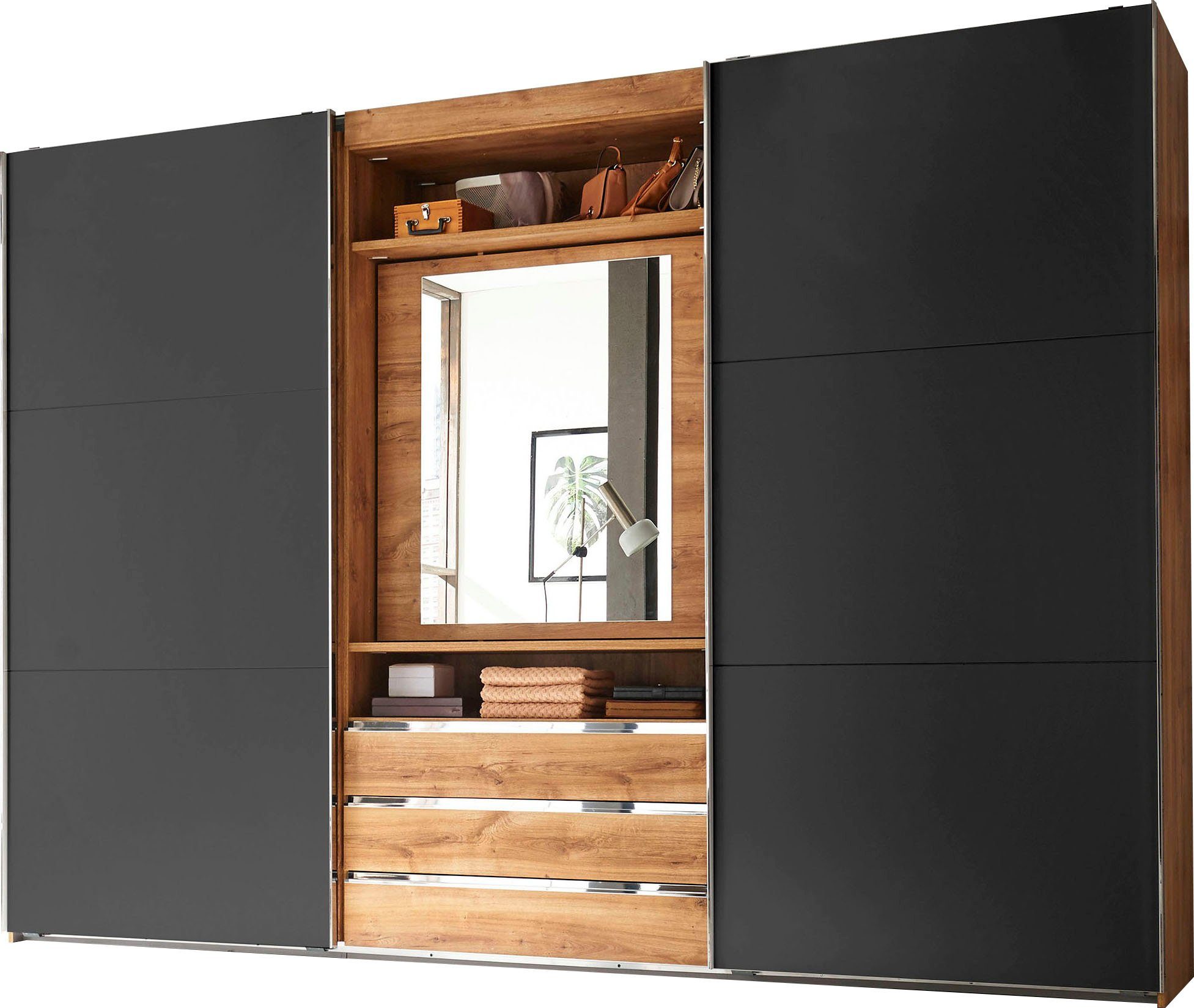 Wimex Schuifdeurkast Magic by fresh to go met draaibare spiegeldeur zweefdeurkasten beige