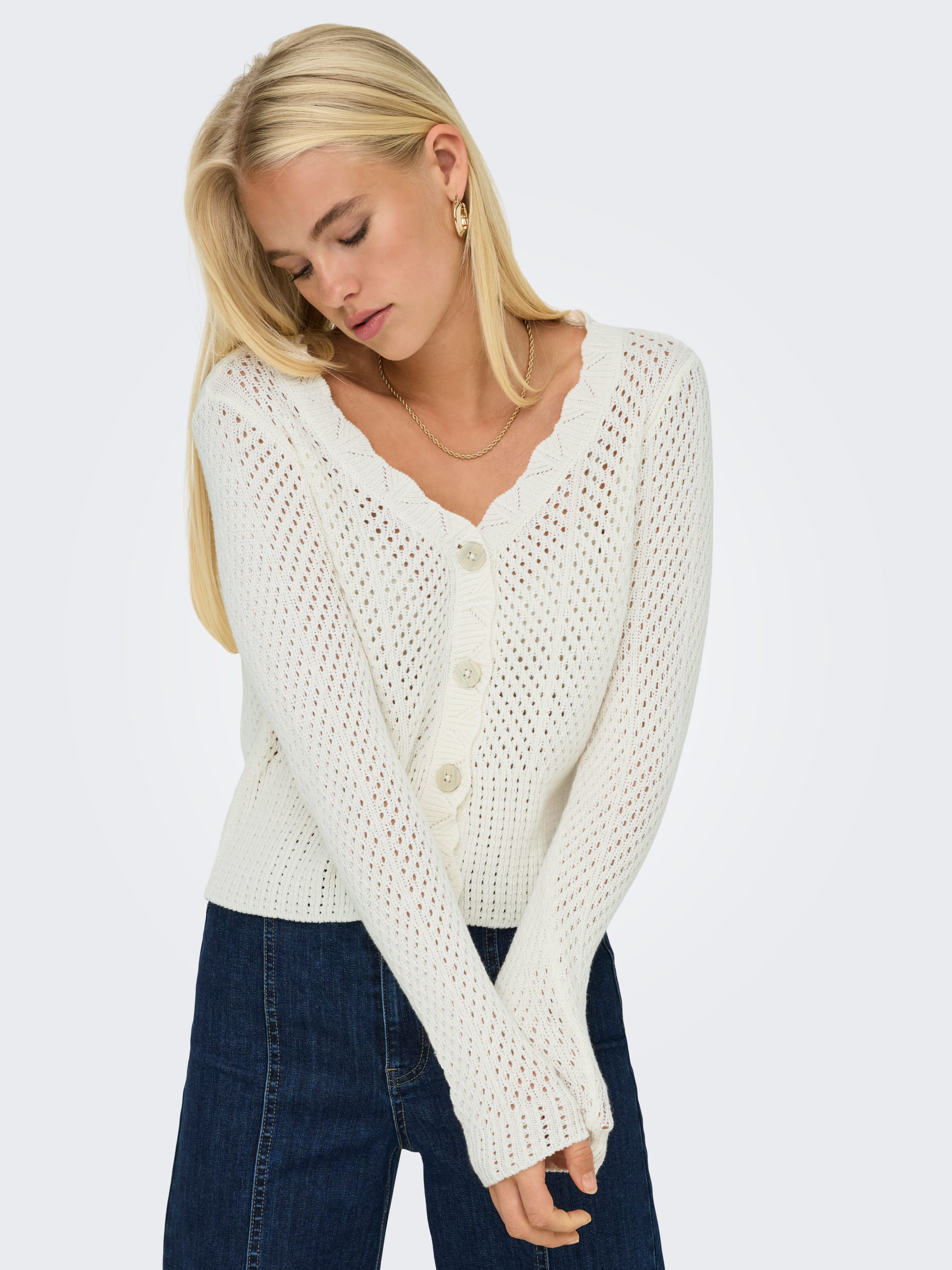 Only Vest ONLROSELIA LS V-NECK CARDI KNT NCA