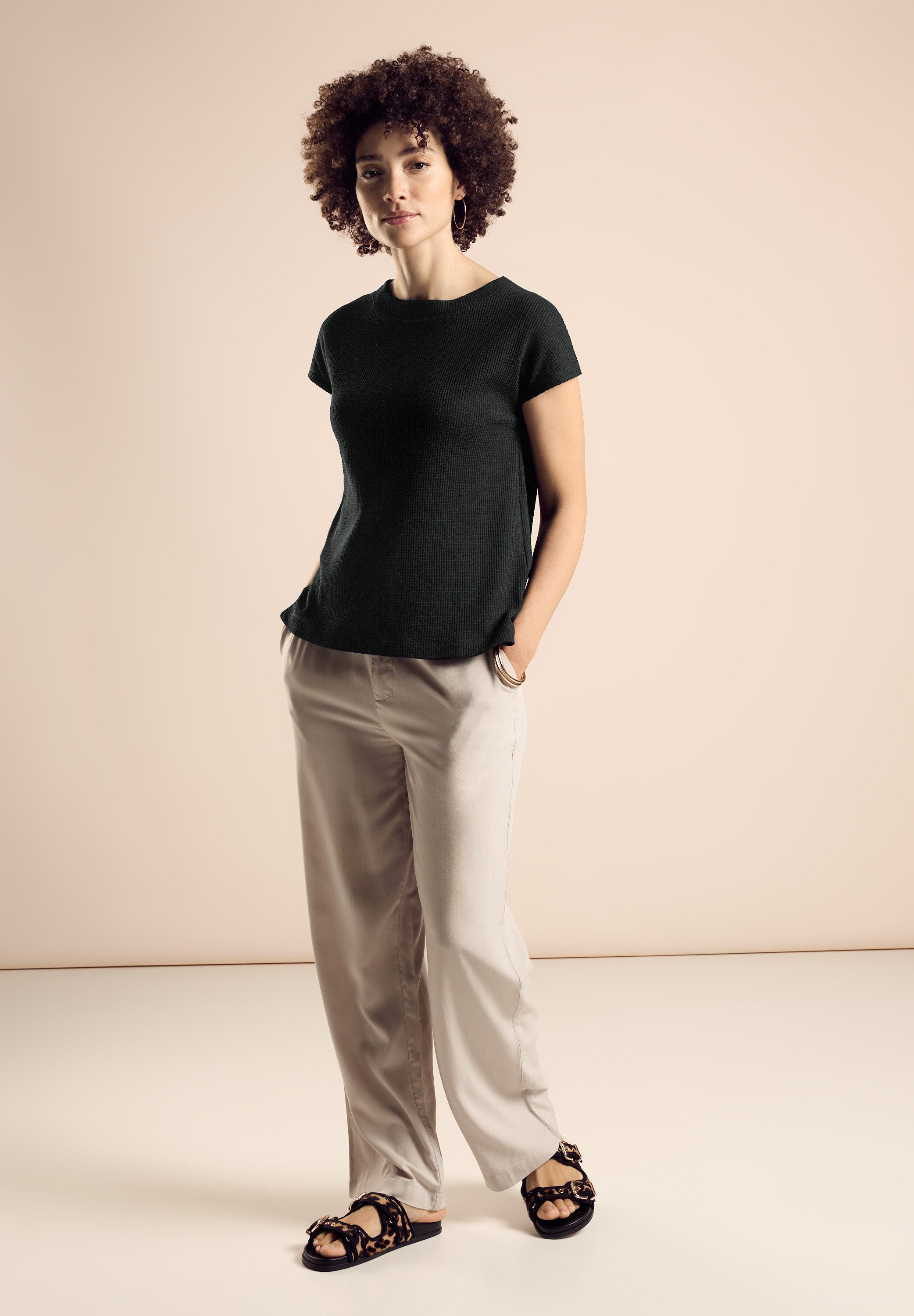 STREET ONE Shirttop in tricot-look