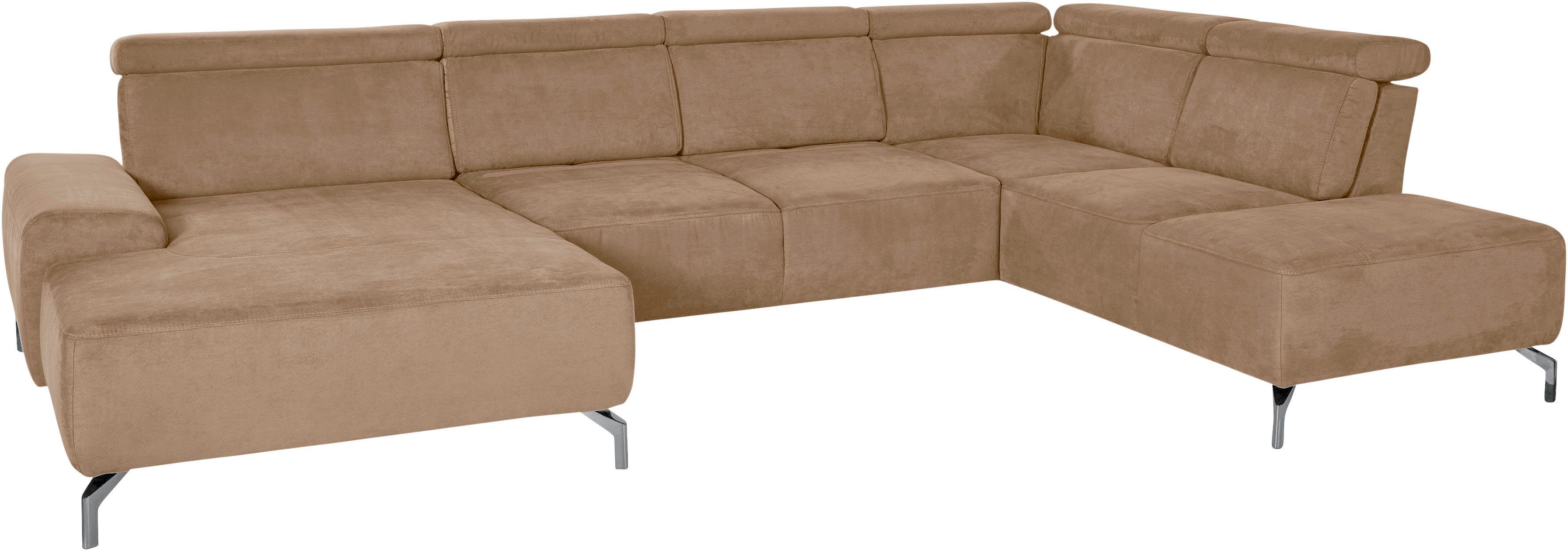 sit&more Zithoek Gizeh U-vorm 15 cm poothoogte, inclusief zitdiepteverstelling en verstelbare hoofdsteun