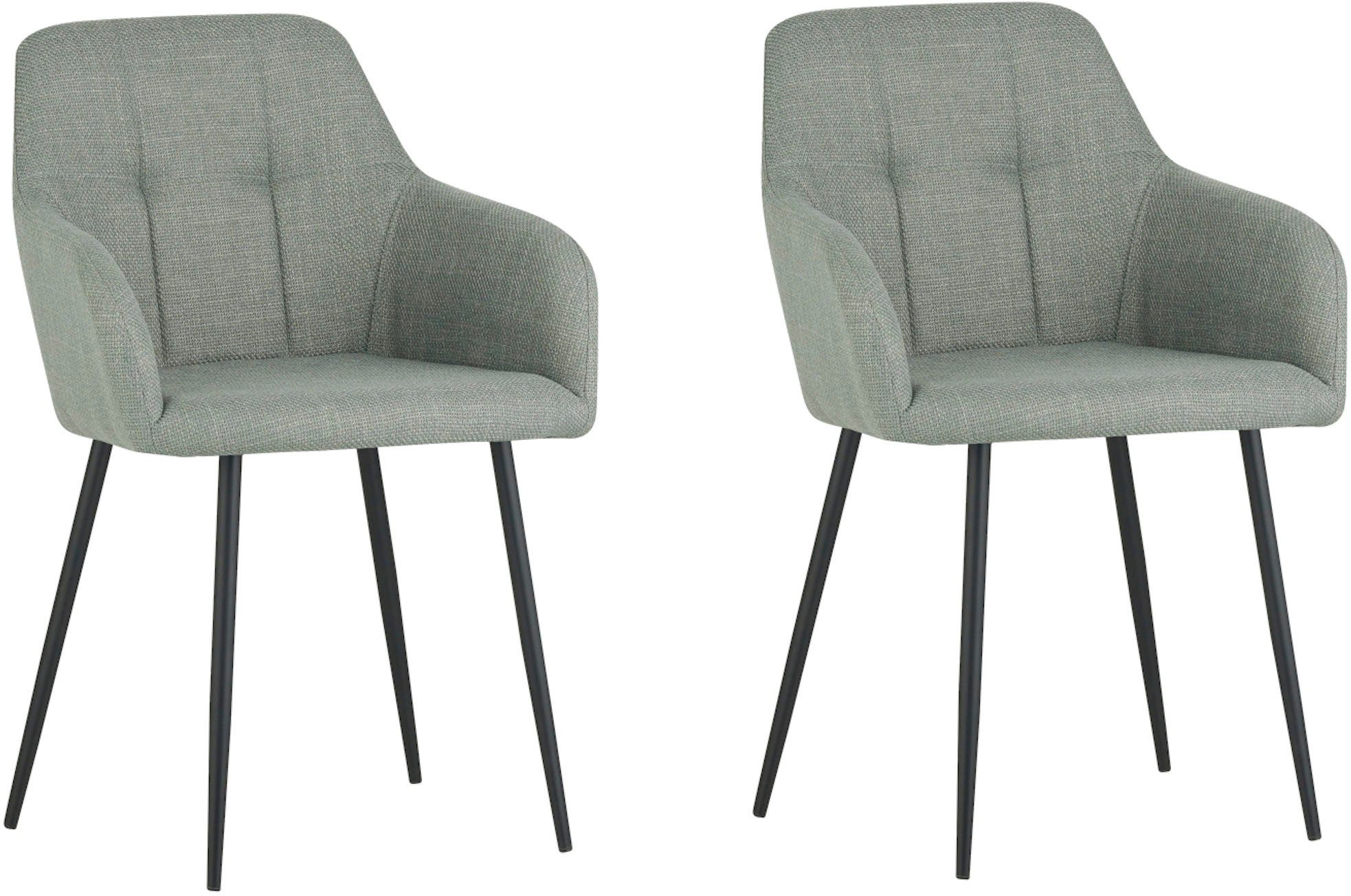 HELA Eetkamerstoel Hanna Schaalstoel, armleuningstoel, bekleding geweven stof (set, 2 stuks)