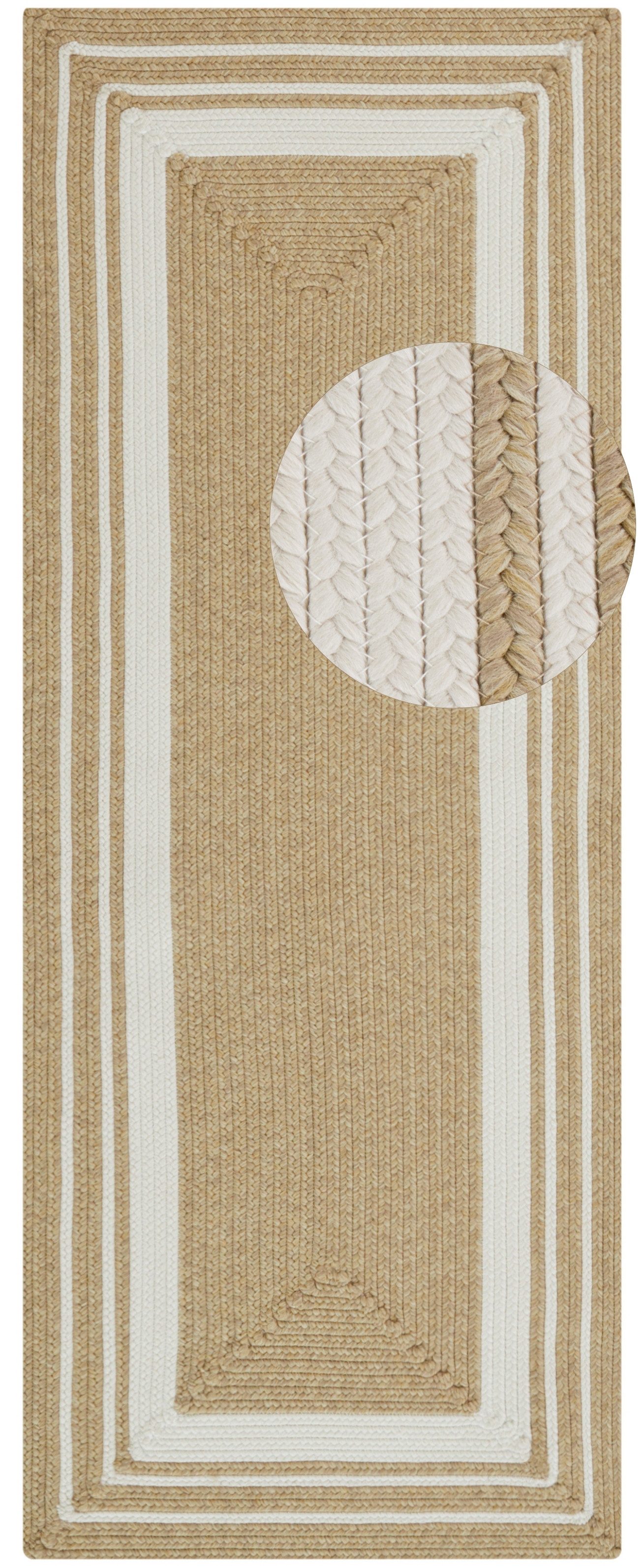 NORTHRUGS Vloerkleed Trenzado In- & outdoor, handgemaakt-look, loper, weerbestendig, balkon, woonkamer