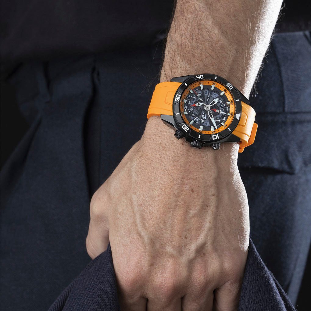 Lotus Chronograaf Vortex Quartzhorloge, horloge, herrenuur, dag, stopwatchfunctie, rubberen band