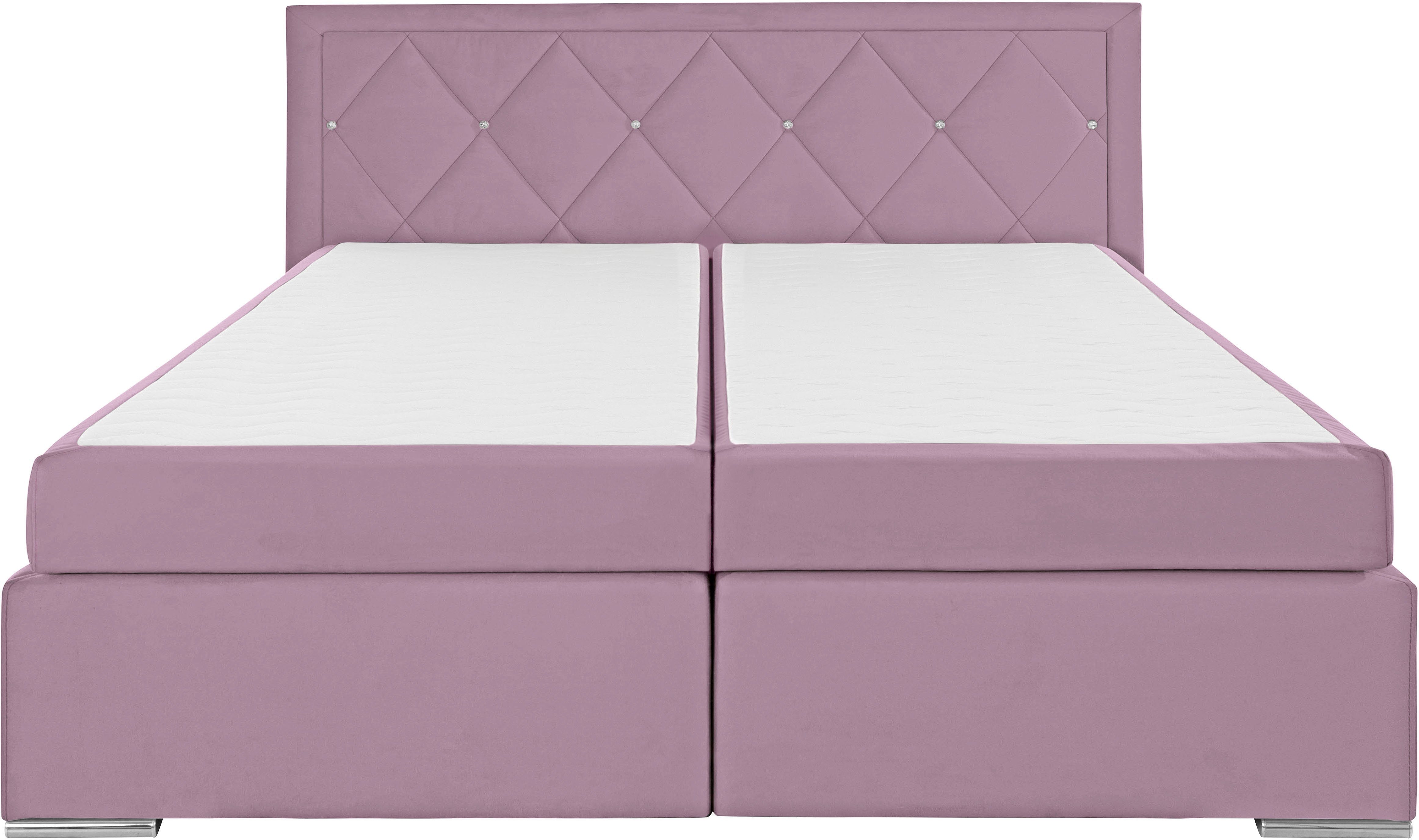 Leonique Boxspring Alfie, bestseller, optioneel met bedlade met strassteentjes in het hoofdbord, h2, h3 en h4 ter keuze
