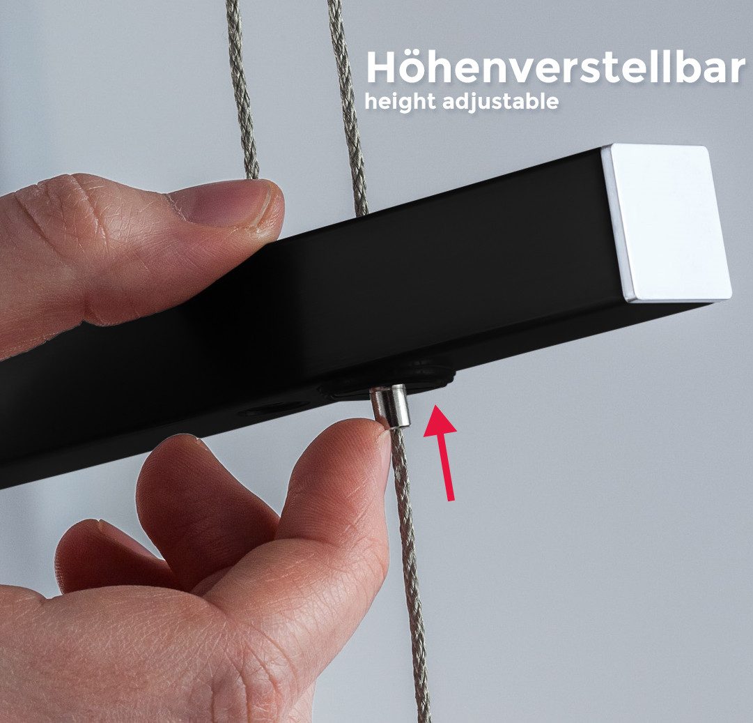 B.K.Licht Led-hanglamp BKL1491 LED hanglamp, traploos in hoogte verstelbaar, dimbaar via touch