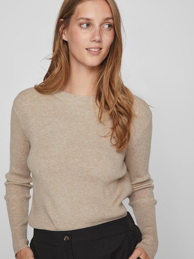Vila Trui met ronde hals VICOMFY O-NECK L/S KNIT TOP/SU - NOOS