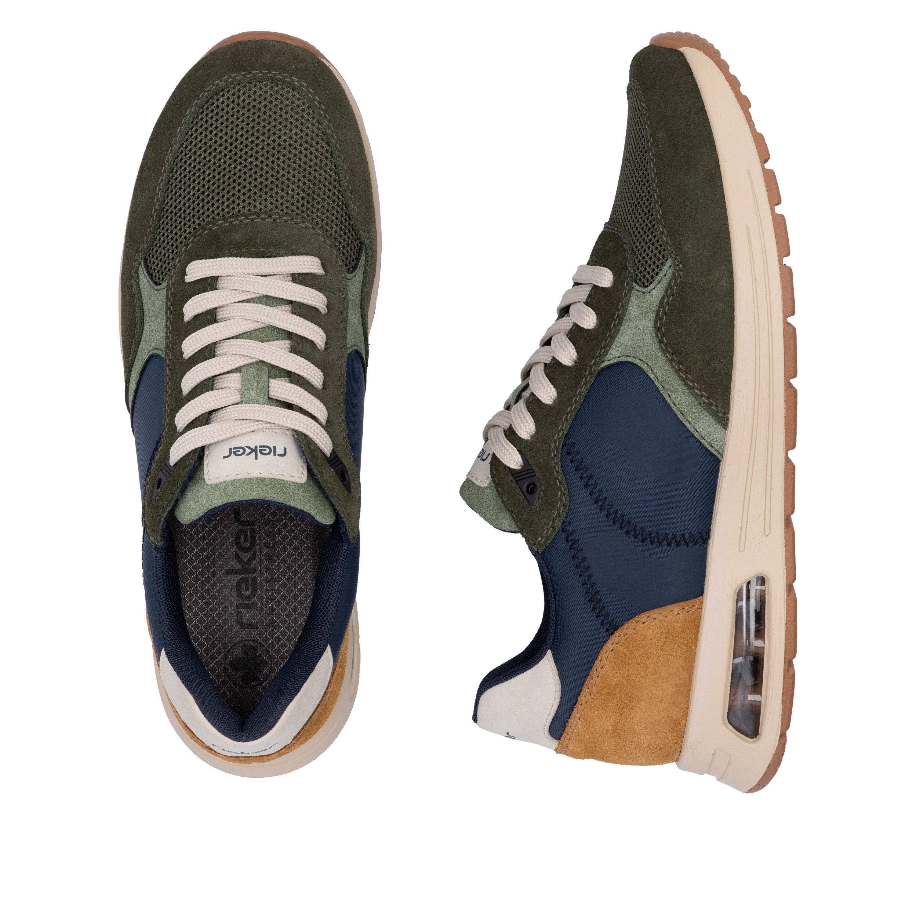 Rieker Sneakers veterschoen, lage schoen, vrijetijdsschoen met gepolsterde schachtversteviging