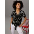 aniston casual blouse met korte mouwen met een romantische bloemenprint of gestippeld - jij hebt de keuze - nieuwe collectie zwart