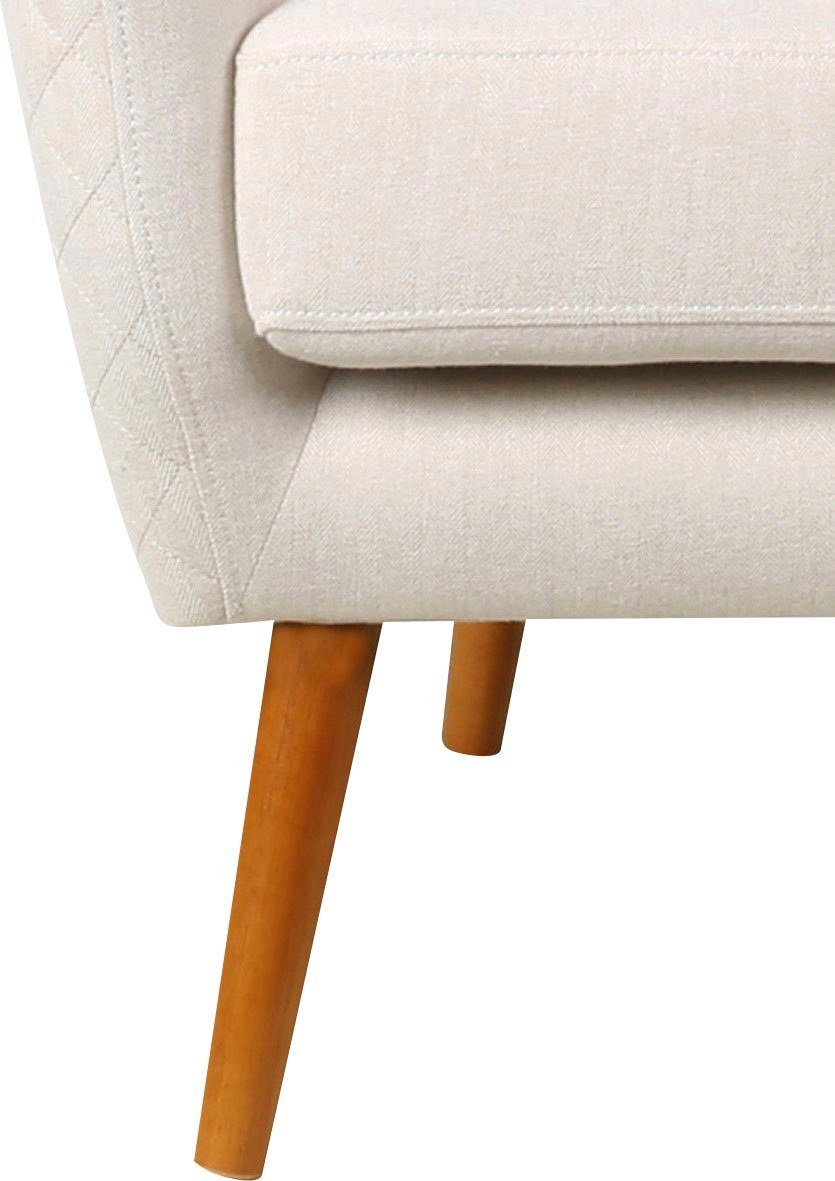Home affaire Oorfauteuil Niebüll met capitonnage in de rugleuning en stiksels aan de achterkant