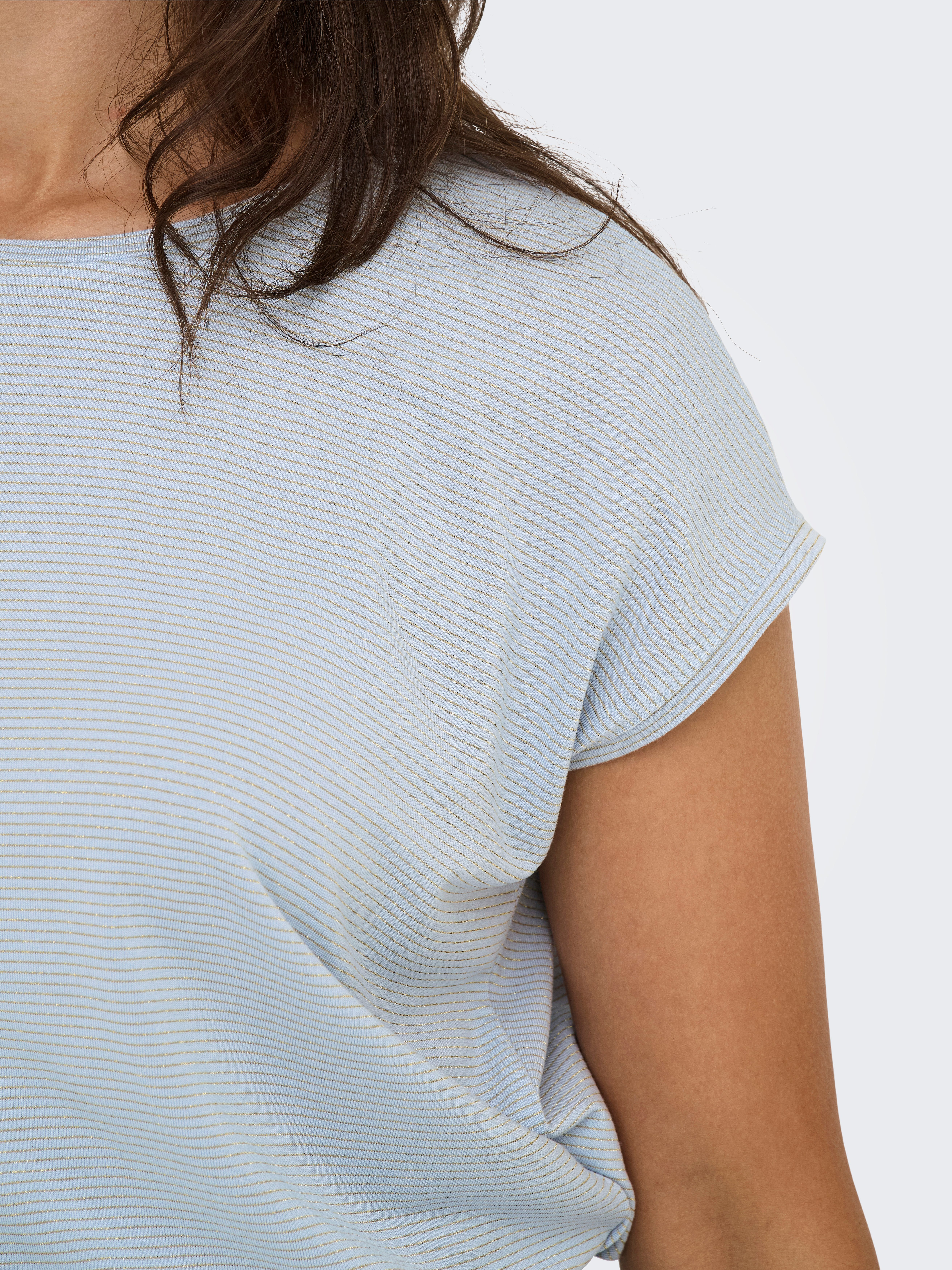 Only Shirt met korte mouwen ONLCLAUDIA S/S GLITTER STRIPE TOP JRS