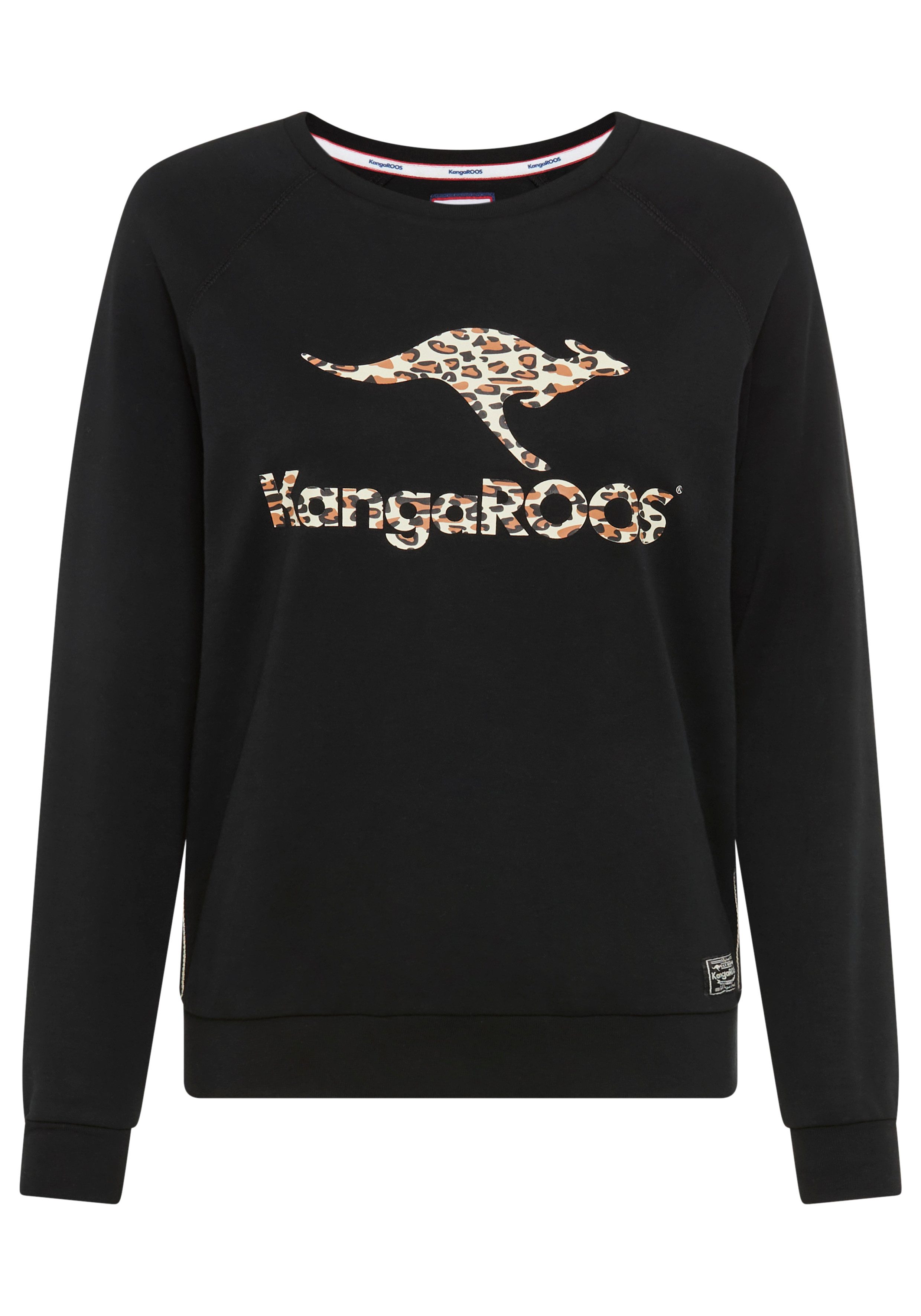 KangaROOS Sweatshirt Lange mouwen, figuurvolgende snit, met print, ronde hals