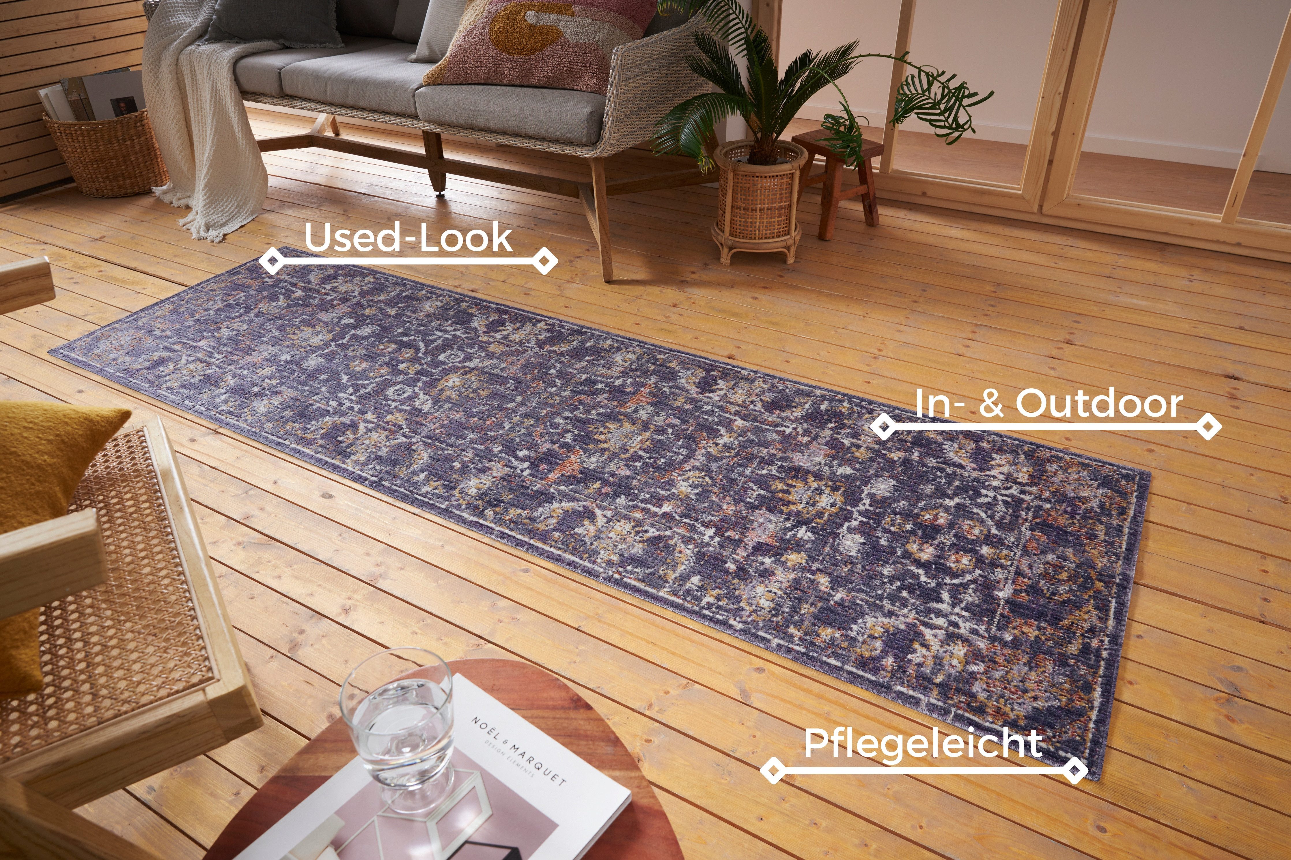 NORTHRUGS Vloerkleed Sues In-& outdoor, loper, weerbestendig, balkon, woonkamer, oriënt