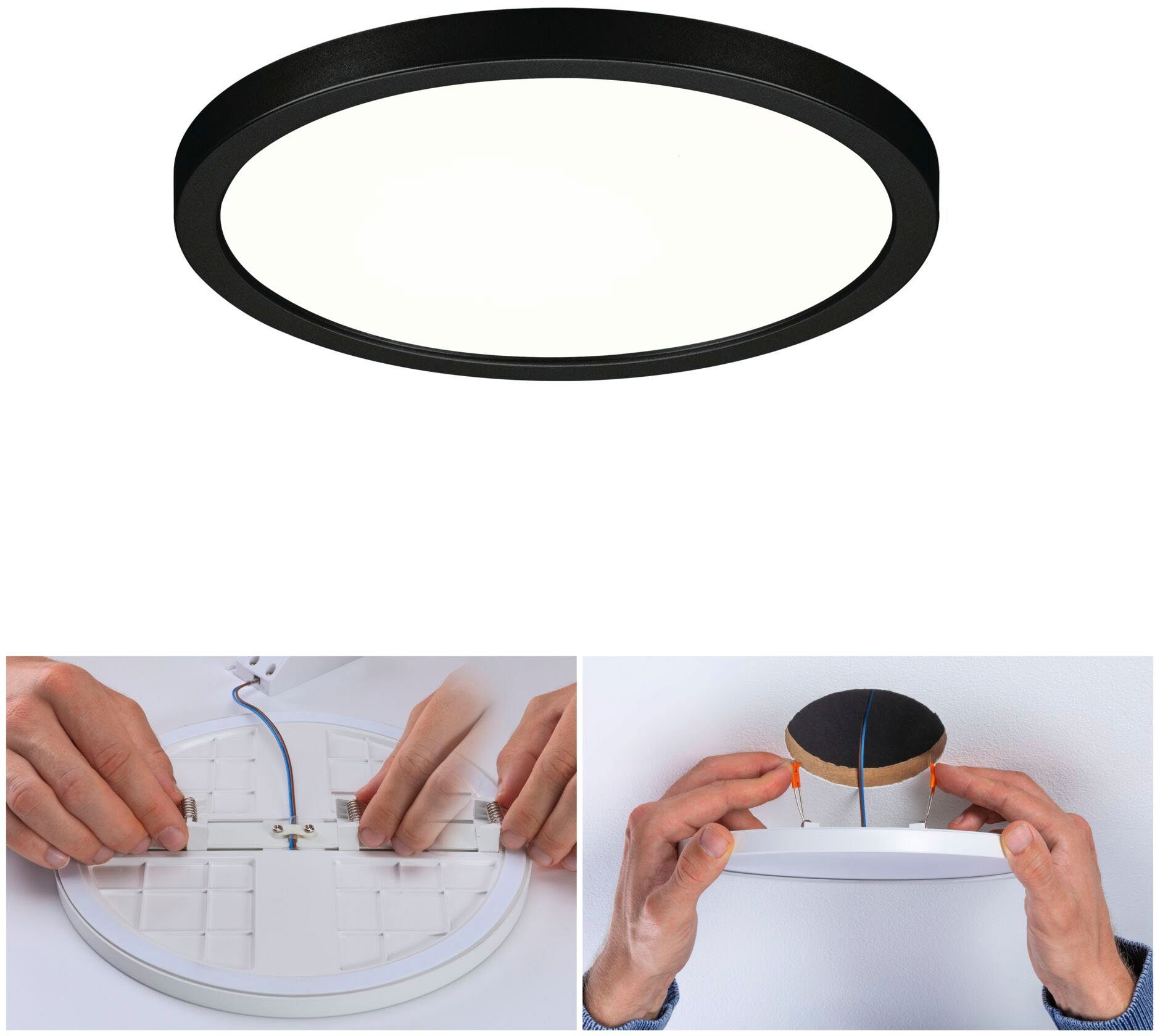Paulmann Ledinbouwlamp VariFit LED Inbouwpaneel Areo IP44 rond 175mm 4000K Zwart dimbaar (1 stuk)
