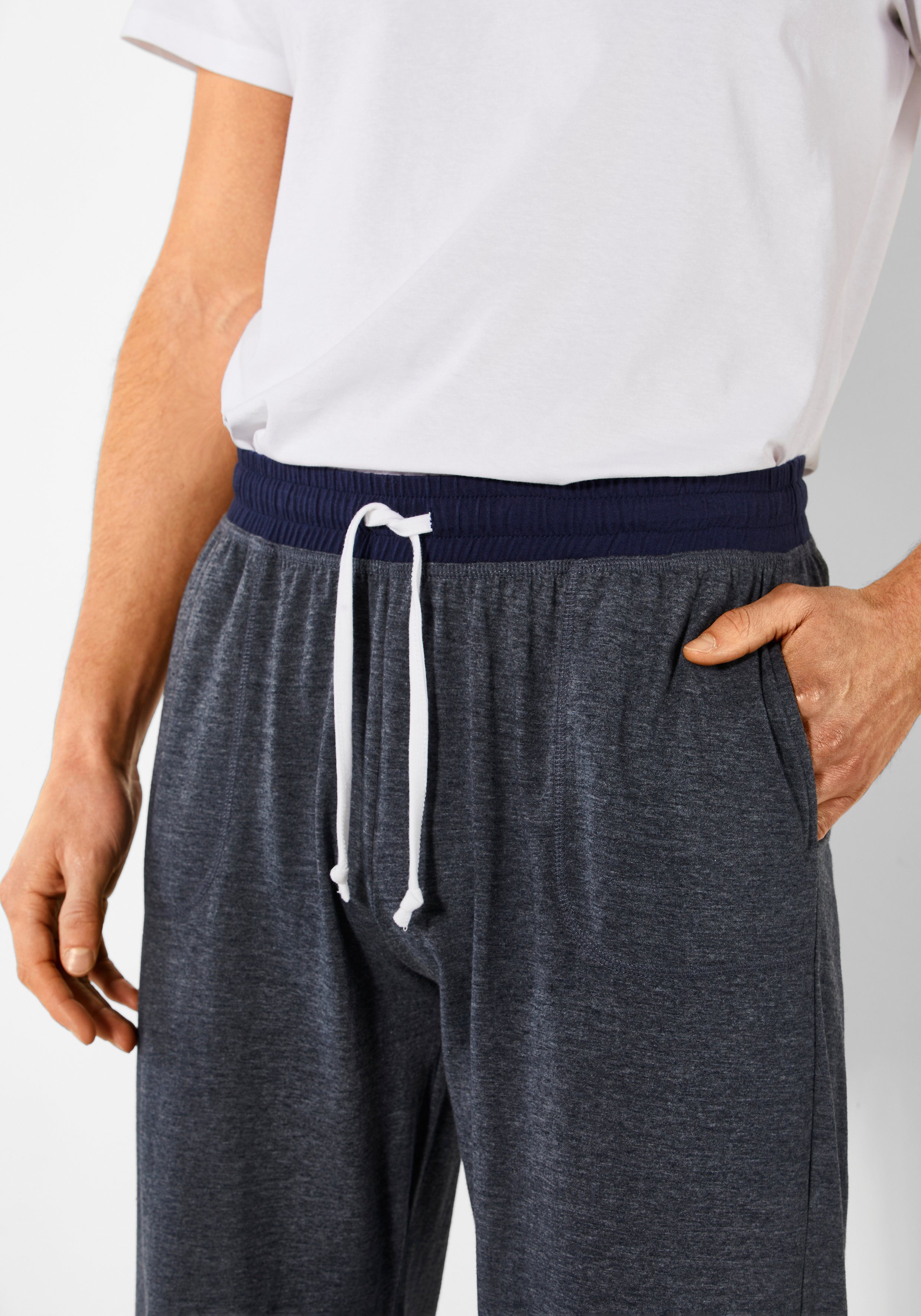 H.I.S Pyjamabroek met contrastkleurige band