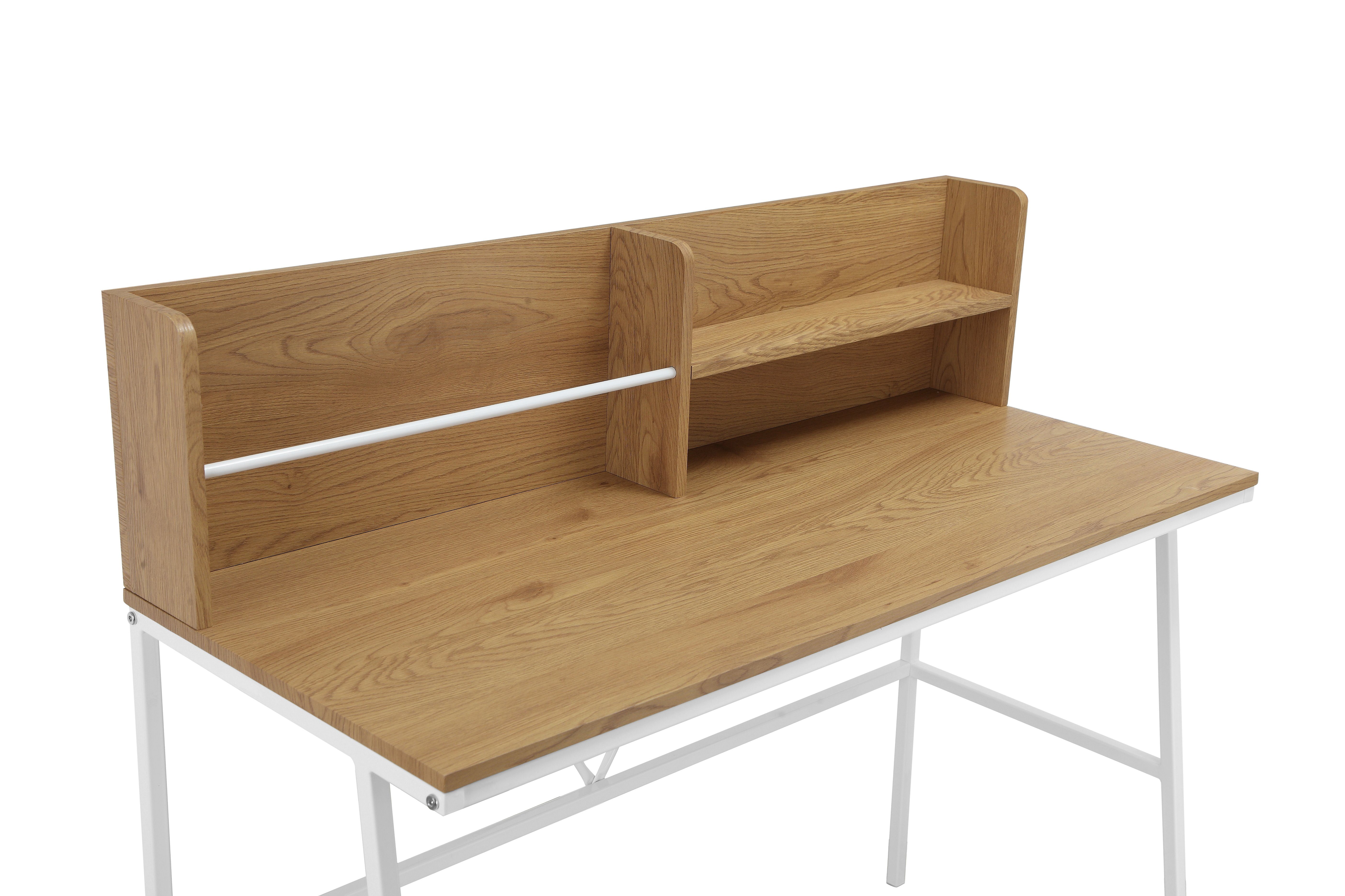 INOSIGN Bureau Jaxson wit frame van metaal, breedte 120 cm (1 stuk)