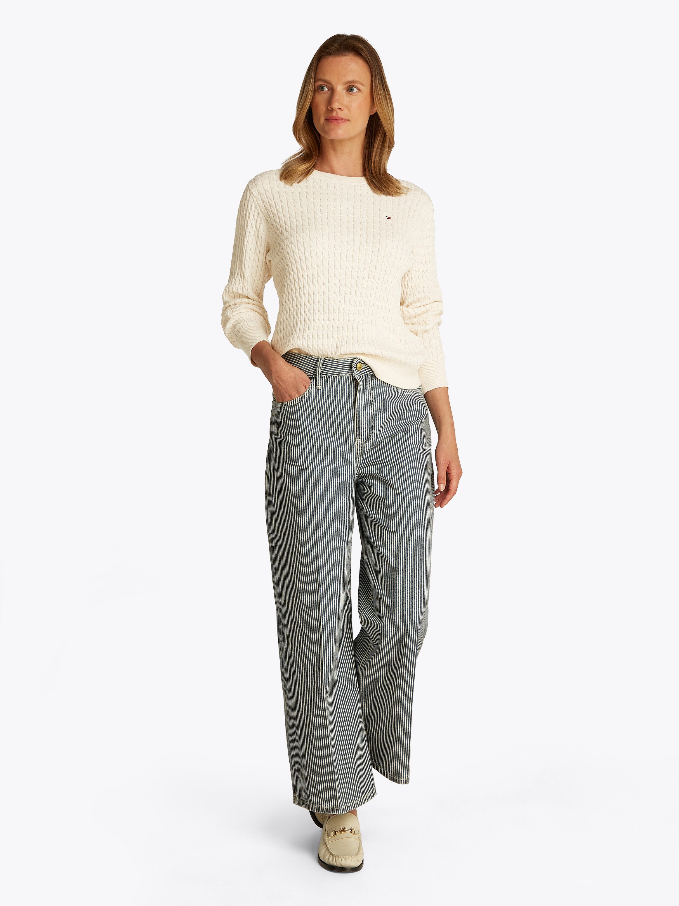 Tommy Hilfiger Trui met ronde hals CO CABLE C-NK LS SWEATER