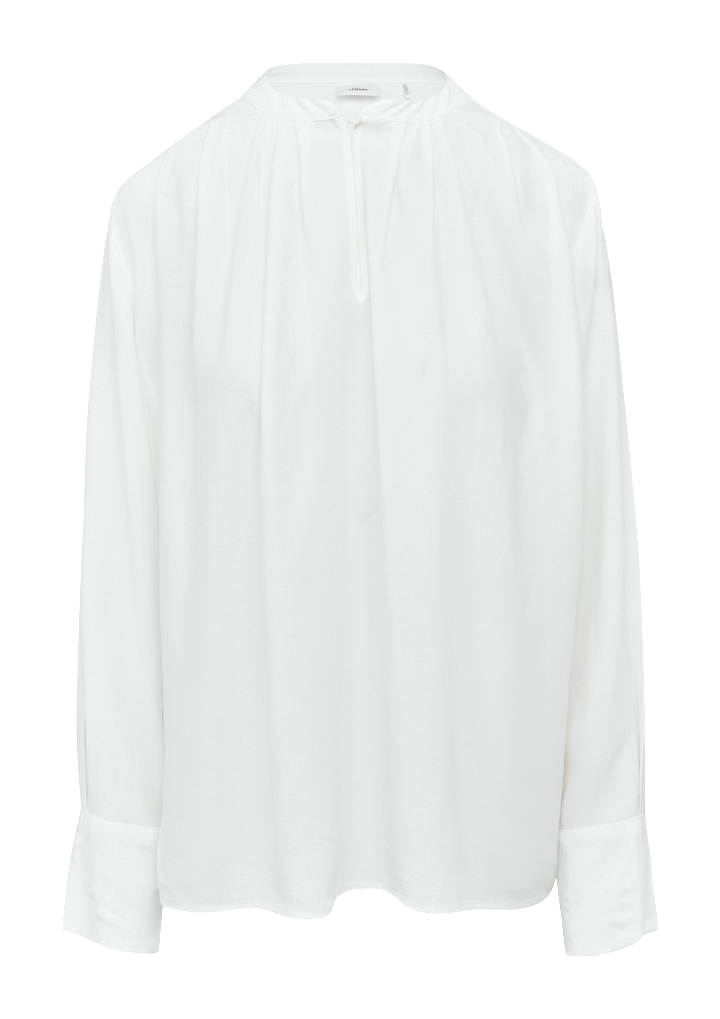 s.Oliver BLACK LABEL Blouse met lange mouwen met lichte rimpeling aan de kraag