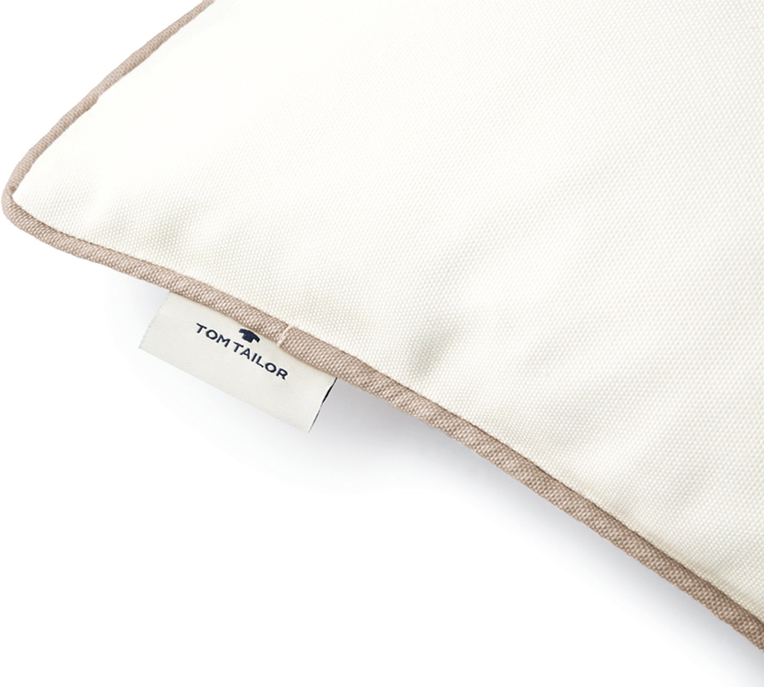 TOM TAILOR HOME Sierkussen Dove Signature met paspel, kussenovertrek zonder vulling(1 stuk)