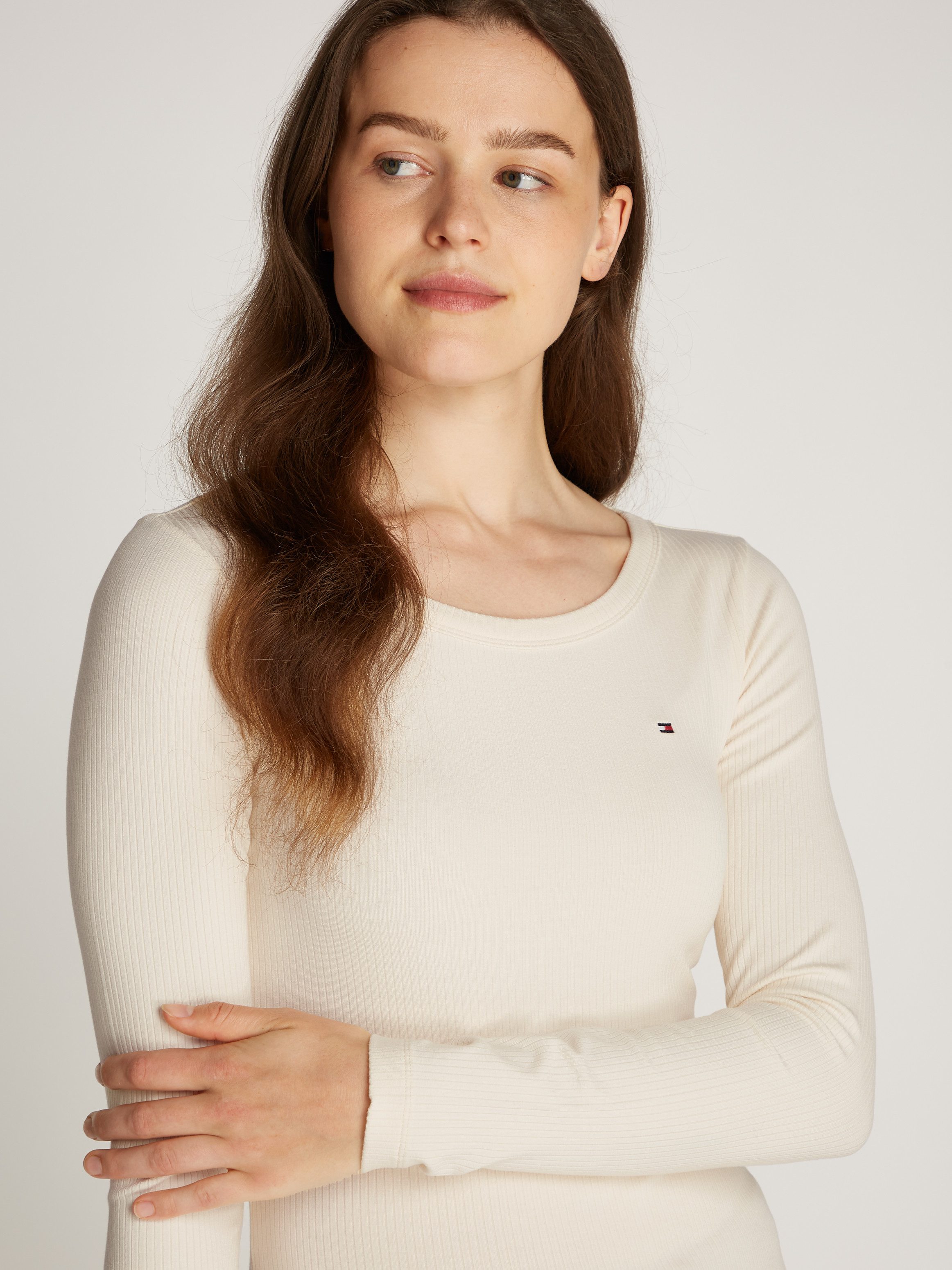 Tommy Hilfiger Shirt met lange mouwen SLIM 5X2 RIB O-NK LS