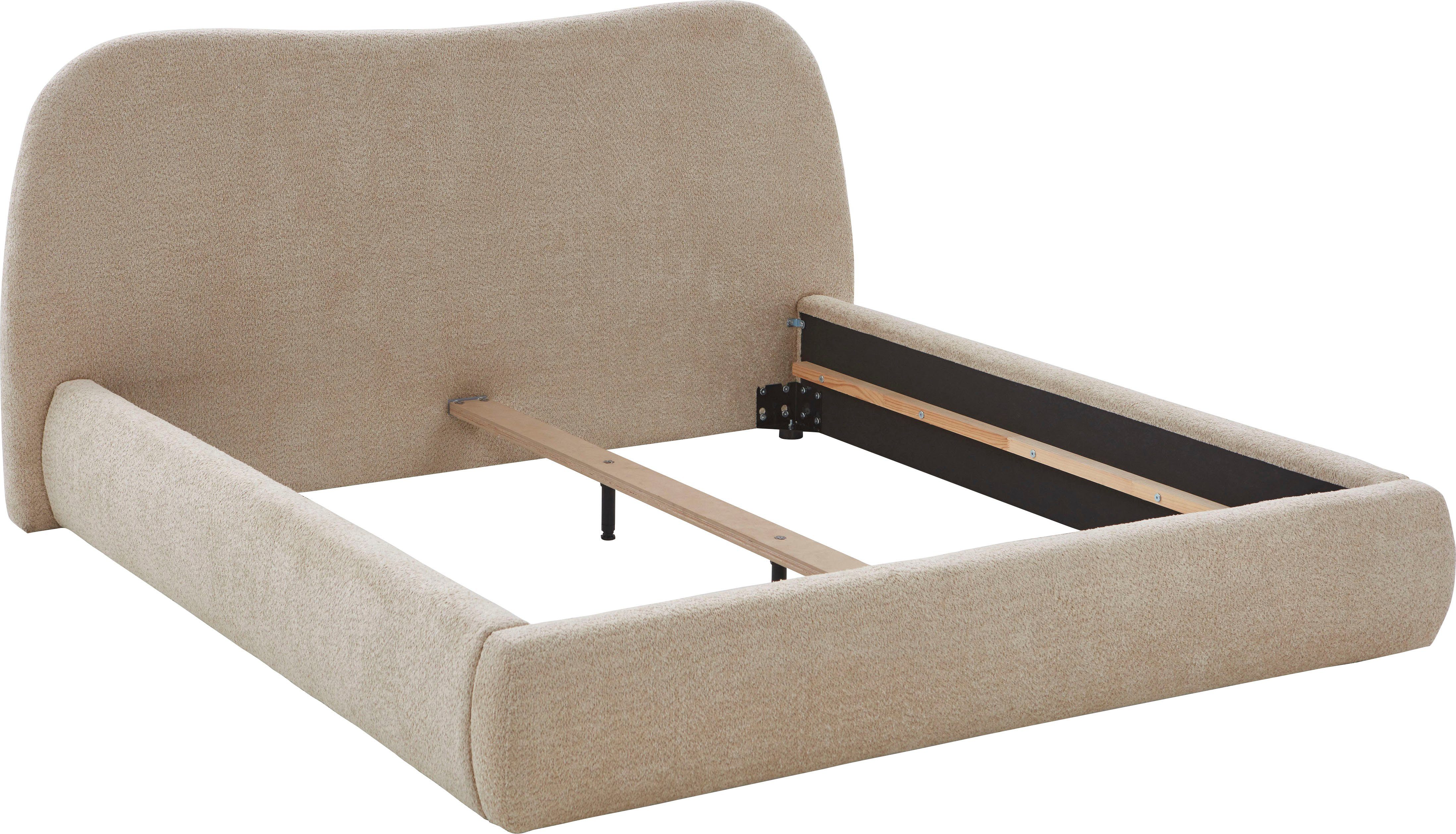 ATLANTIC home collection Gestoffeerd bed Sophie met of zonder opbergruimte, hoogwaardige bouclé bekleding