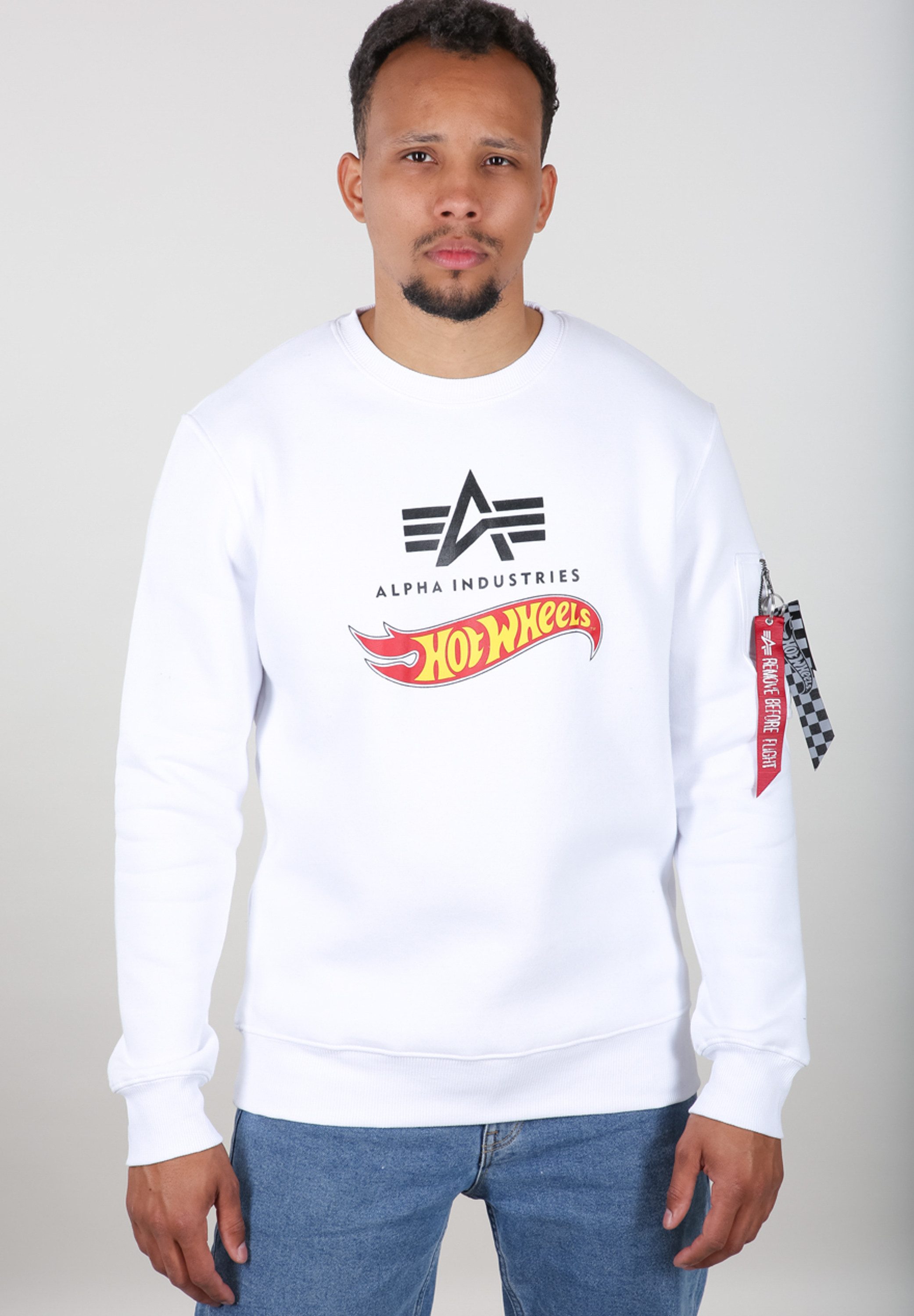 Alpha Industries Sweater Men Sweatshirts Hot Wheels Flag Sweater