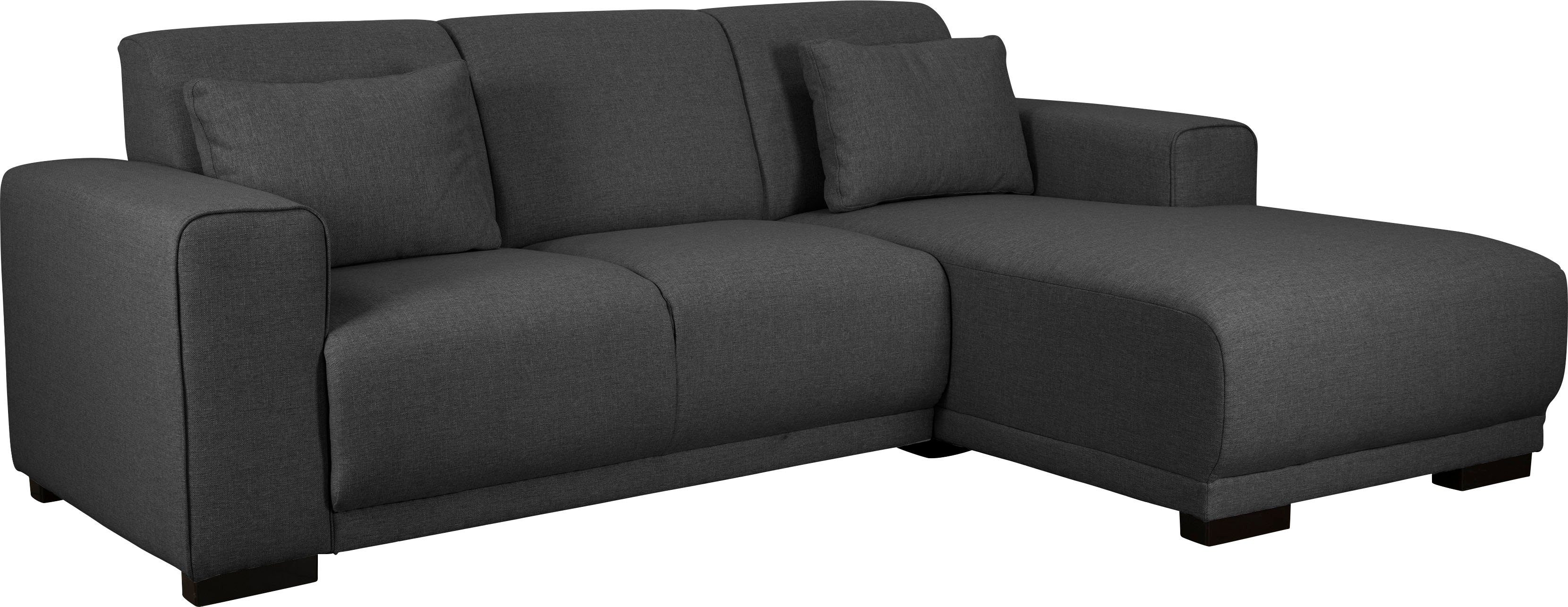 Home affaire Hoekbank BORNHOLM L-vorm met chaise longue, afmetingen B/D/H: 234/162/85 cm Recamiere links of rechts bestelbaar, golfvering, inclusief 2 kussens