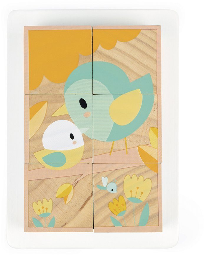 Janod Kubus puzzel Pure, blad met 6 blokken
