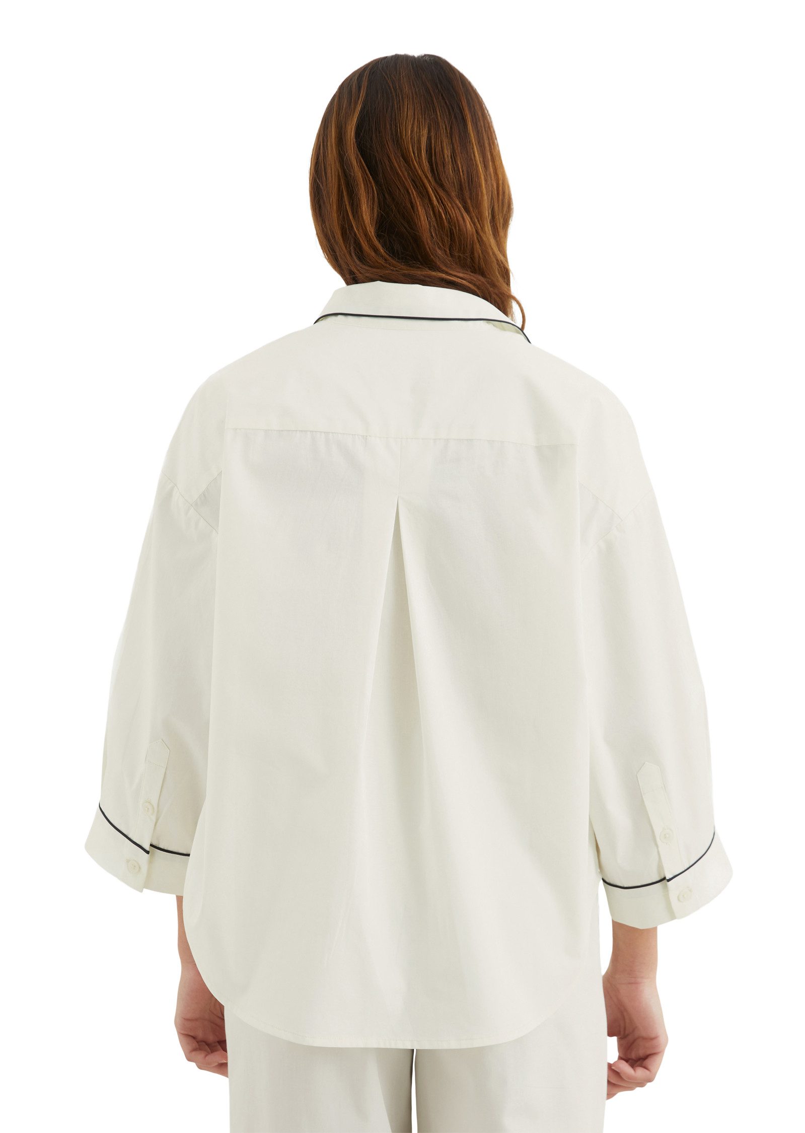 Marc O'Polo Oversized shirt Mix & Match Poplin met contrastkleurige pipings