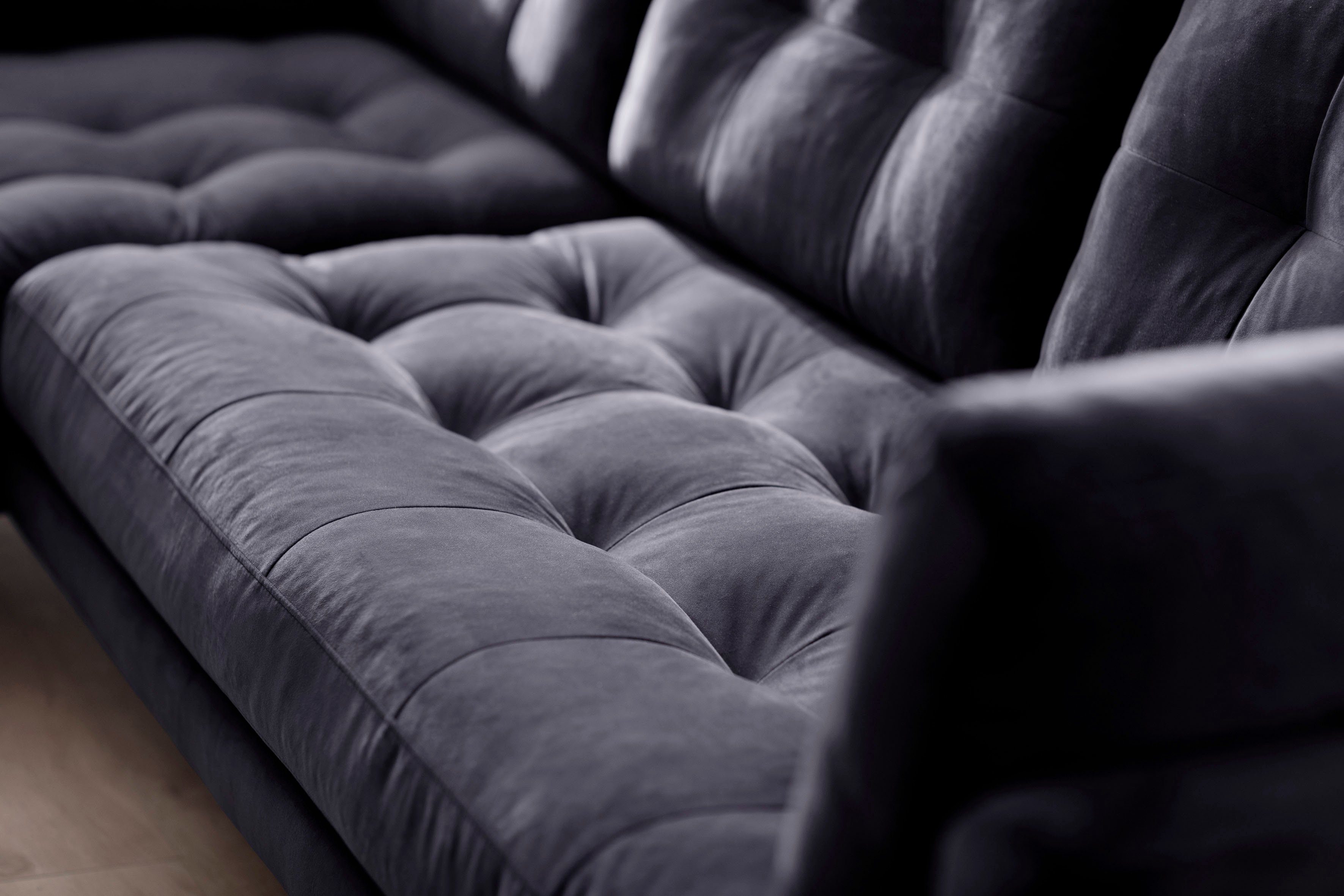 Trends by HG Hoekbank Landau L-vorm in cordstof met metalen voet