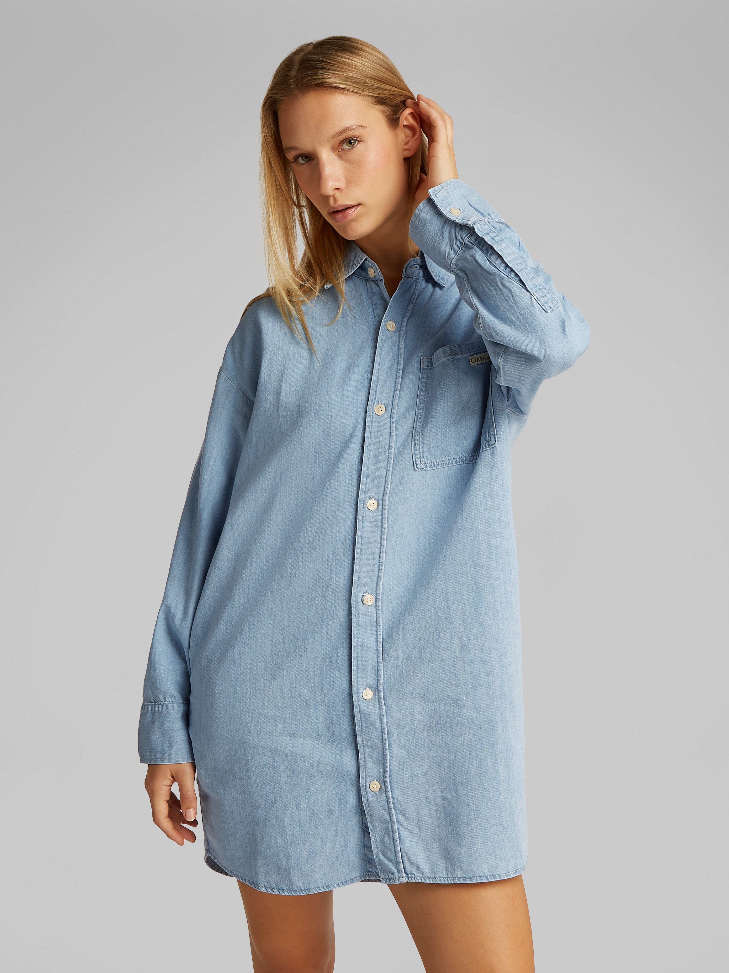 Calvin Klein Jeans jurk TENCEL LOOSE SHIRT DENIM DRESS