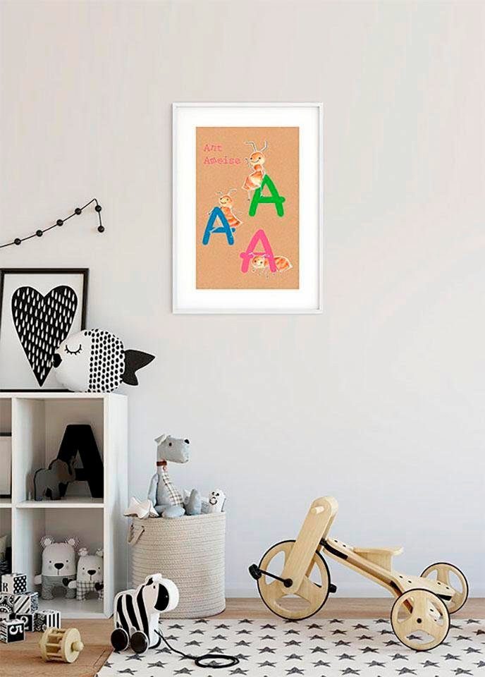 Komar Wanddecoratie ABC animal A Wanddecoratie - zonder lijst (1 stuk)