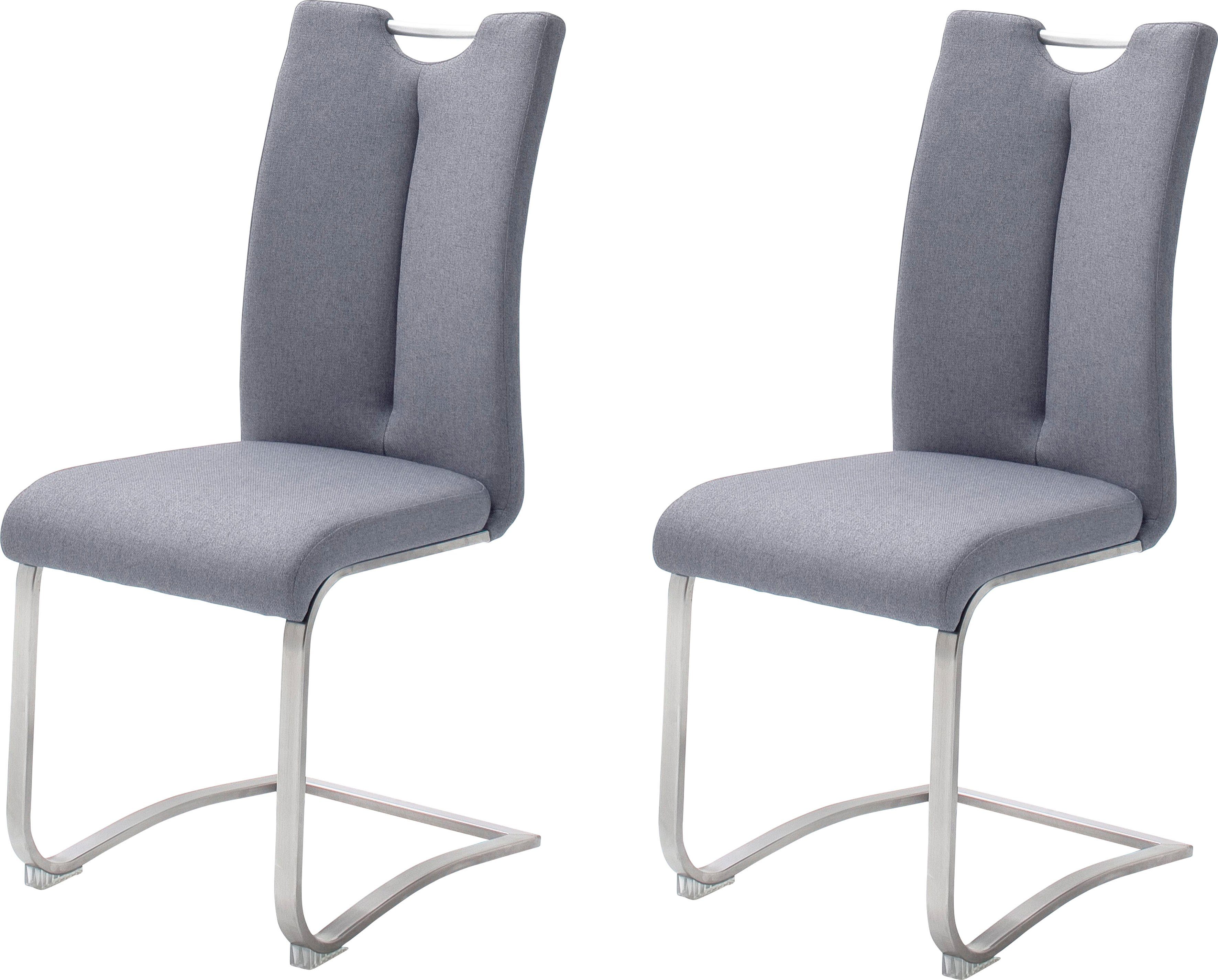 MCA furniture Vrijdragende stoel Artos XL set van 2, stoel met handgreep, belastbaar tot 140 kg (set, 2 stuks) zweefstoelen grijs