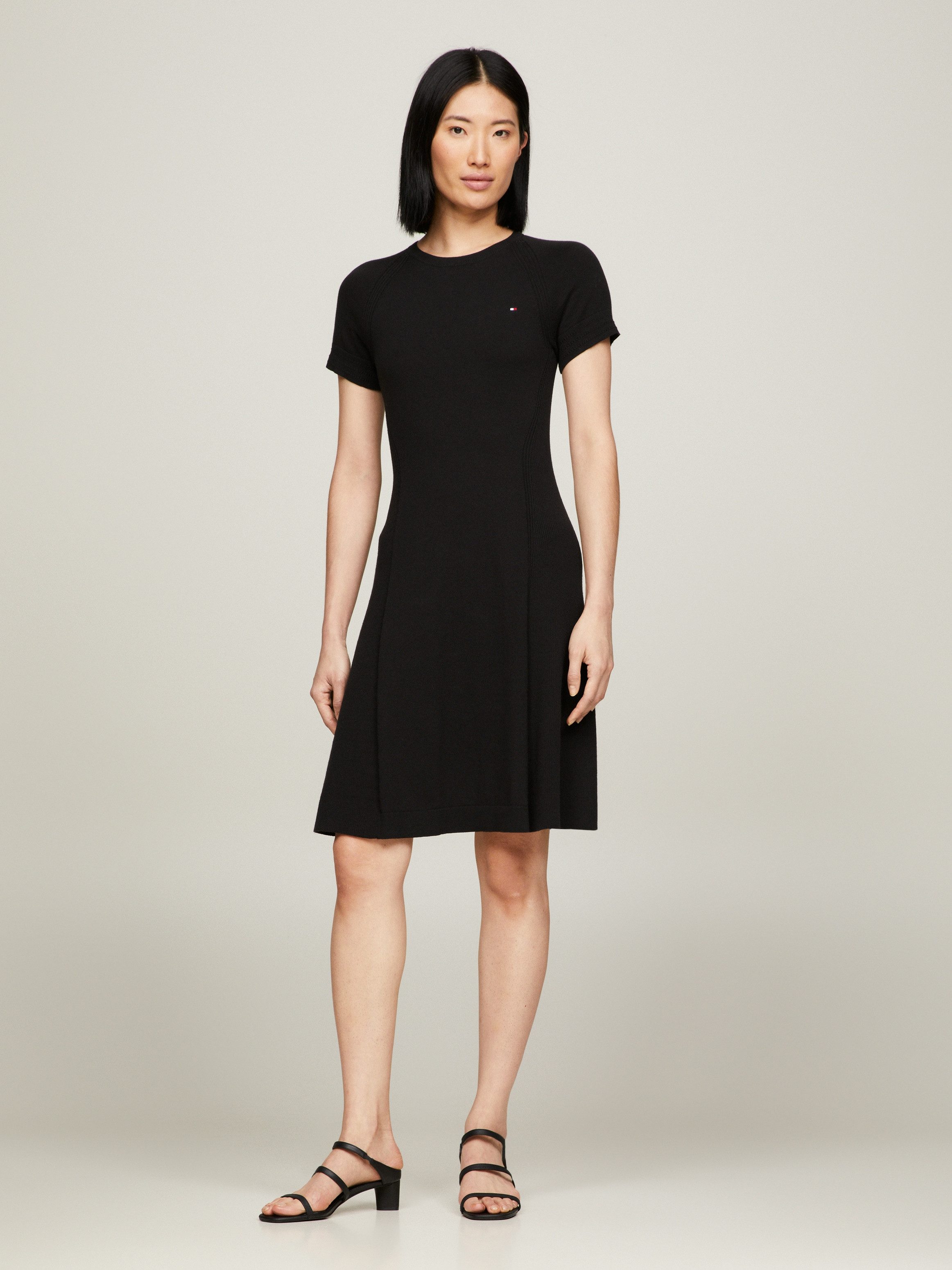 Tommy Hilfiger Jerseyjurk CO JERSEY STITCH F&F DRESS met logoborduursel op borsthoogte