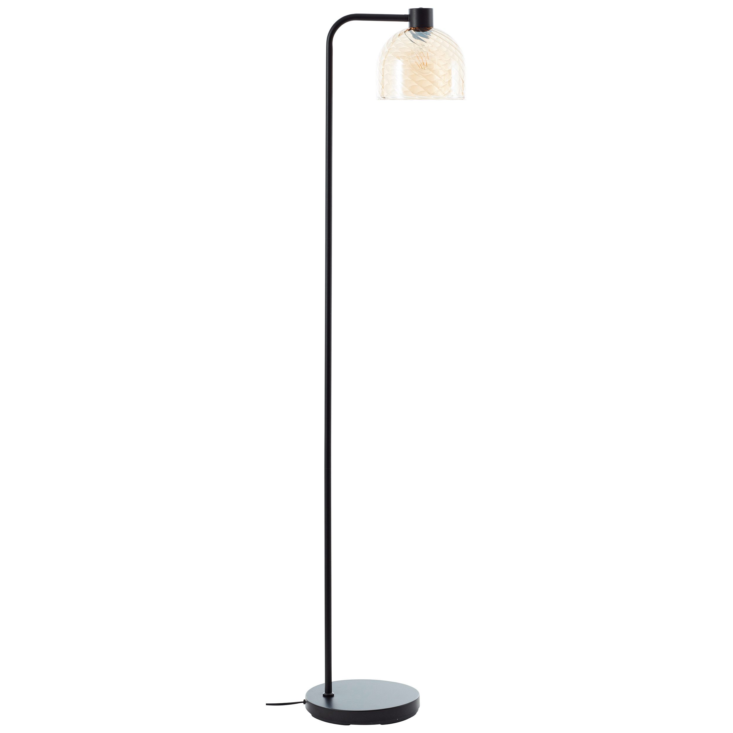 Brilliant Leuchten Staande lamp Casto 153 x 25 x 33 cm, e27, glas/metaal, amberkleurig/zwart
