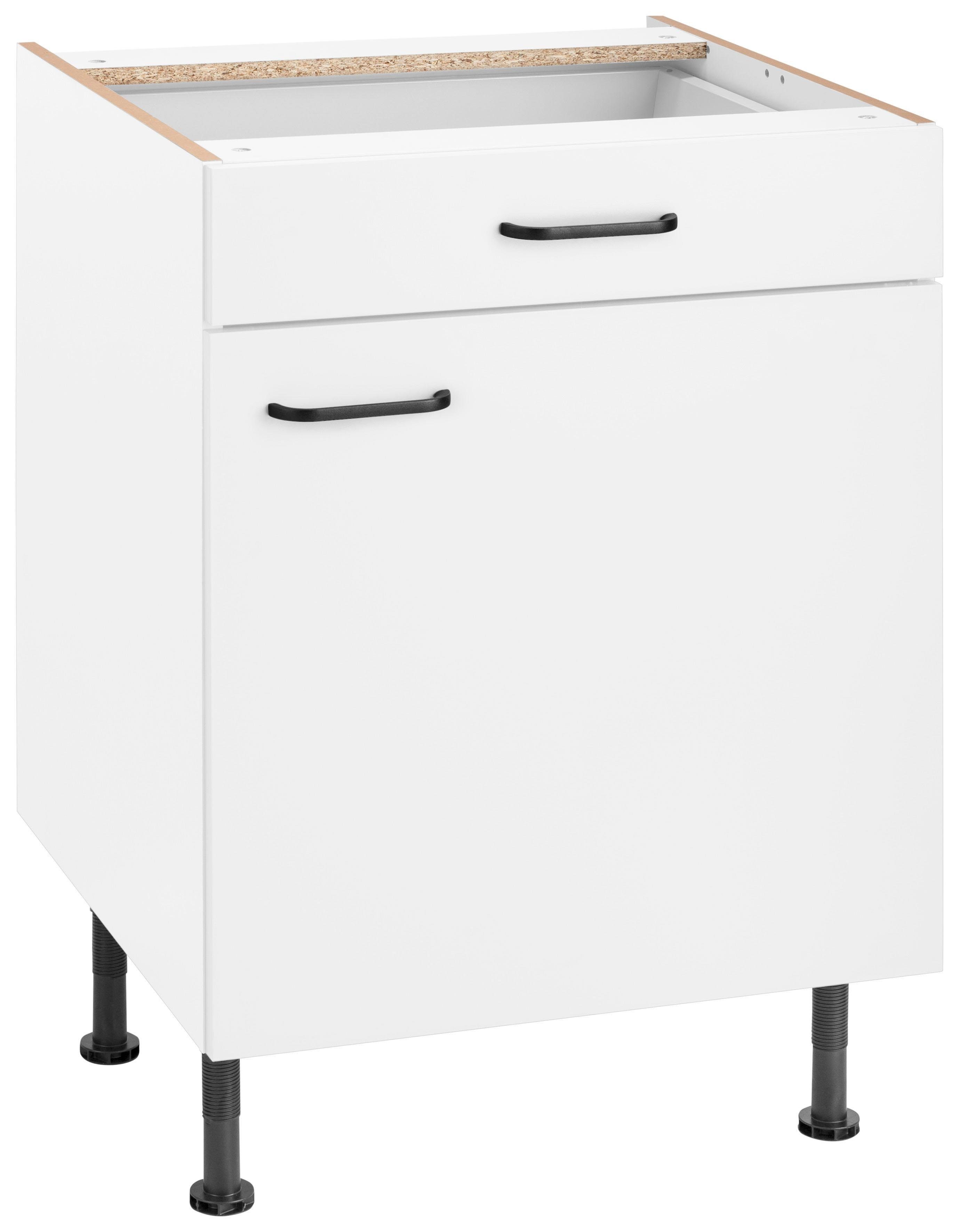 OPTIFIT Onderkast Elga met soft-closefunctie, volledig uittrekbare lade, metalen handgrepen, breedte 60 cm onderkasten wit