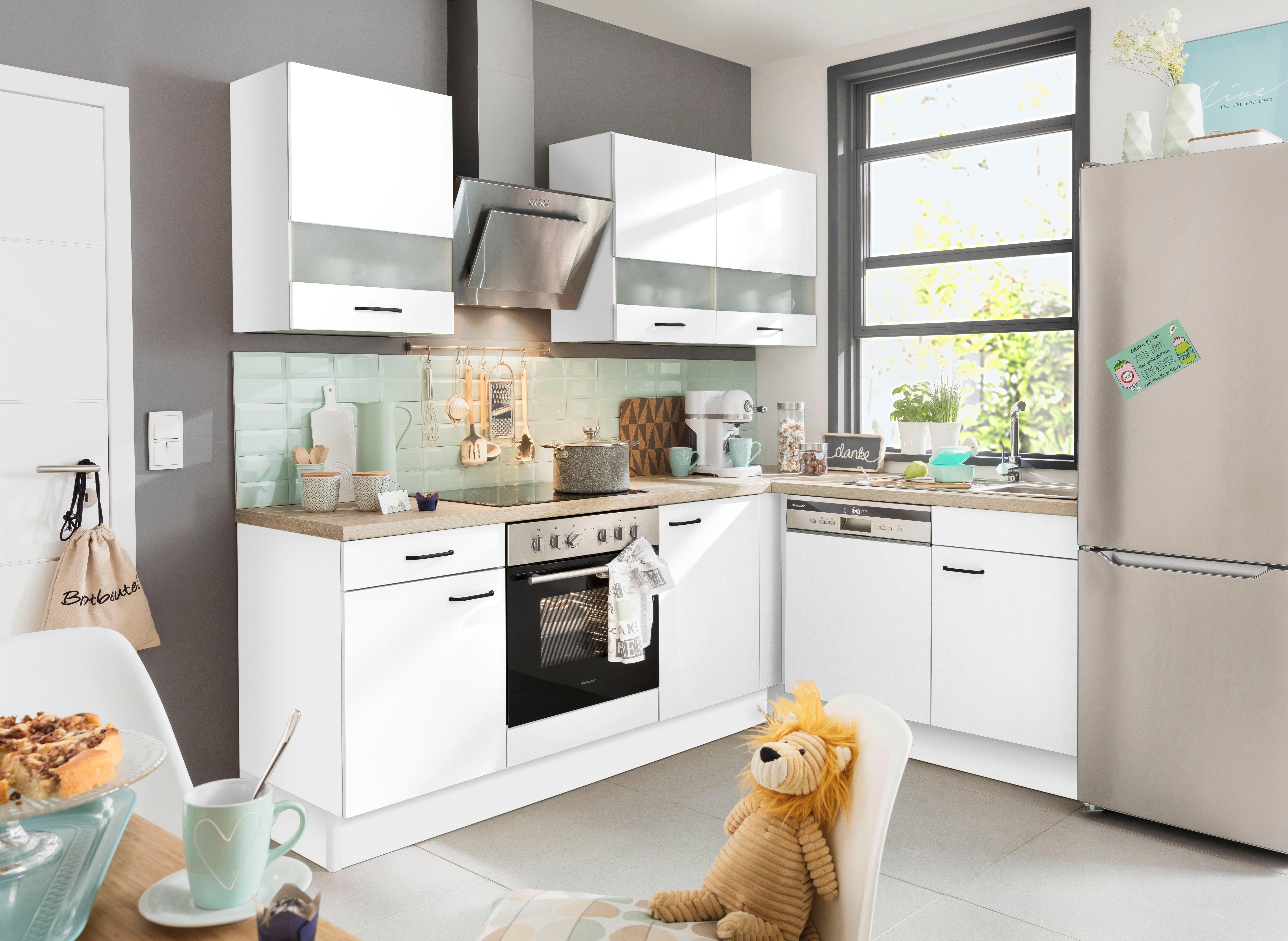 OPTIFIT Hoekkeuken Elga Premium keuken, soft-close functie, volledig uittrekbaar, opstelbreedte 225x175cm