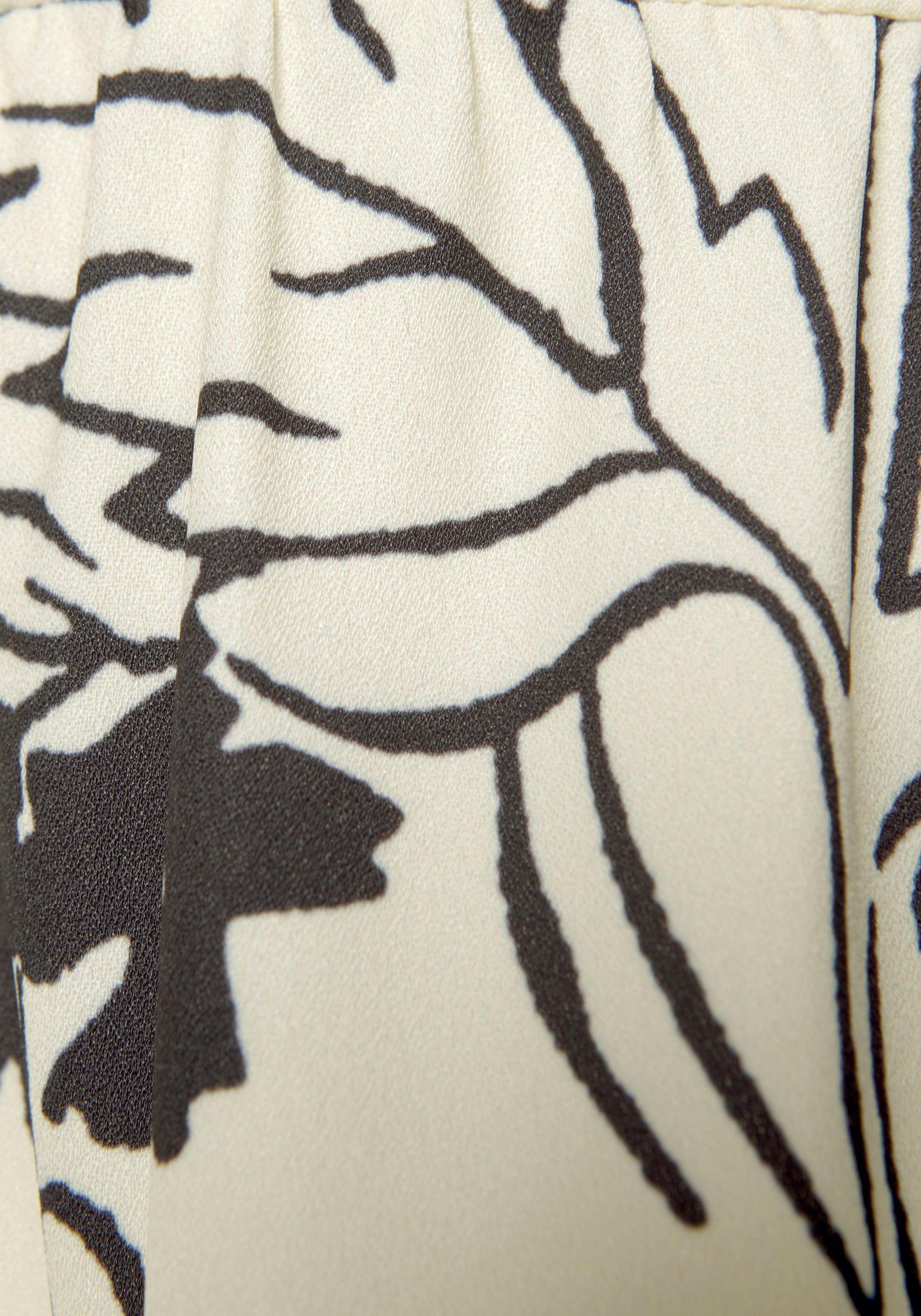 Lascana Blousejurk in wijd model met volants en bloemenprint, tuniekjurk, strandjurk