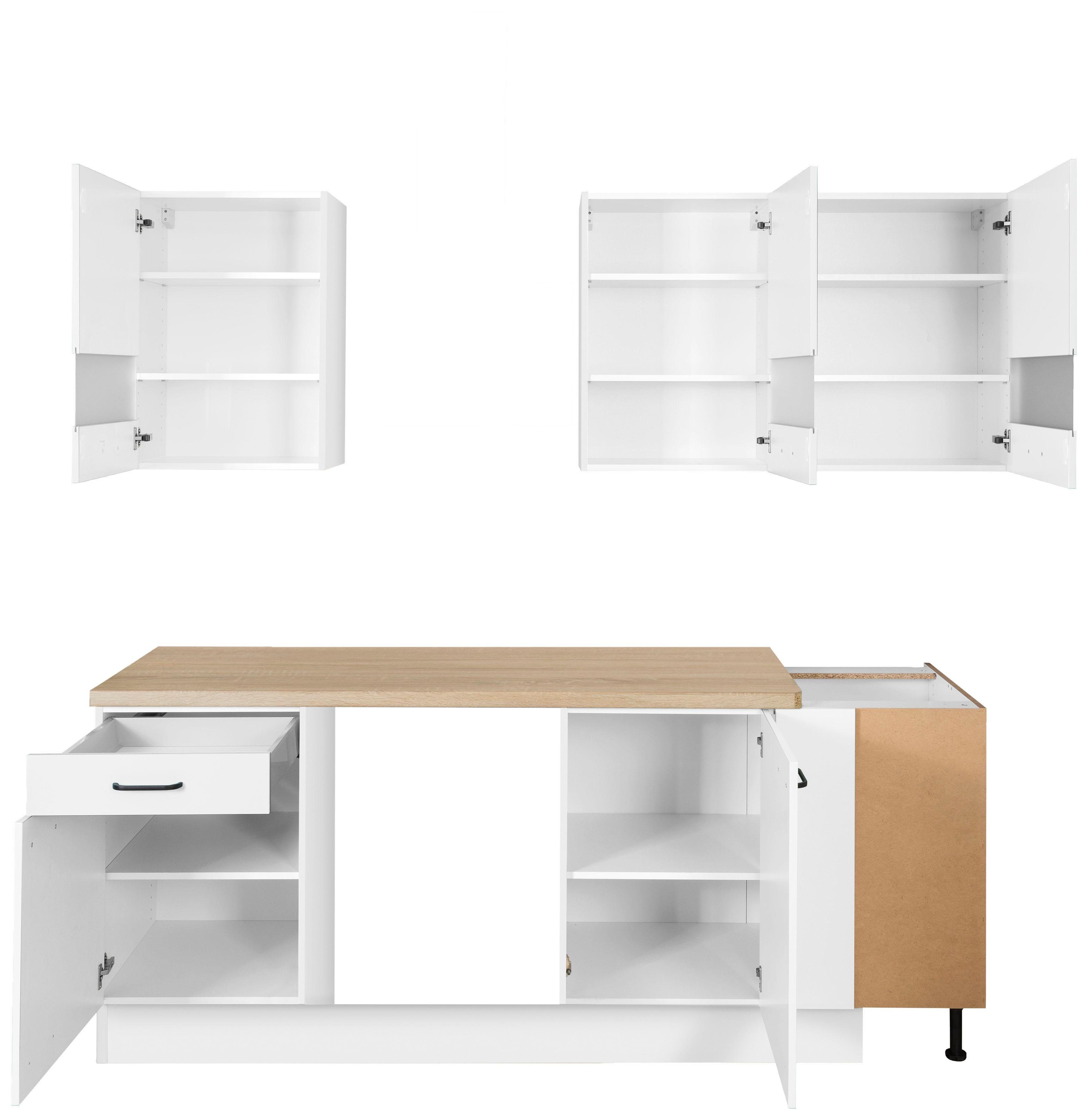 OPTIFIT Hoekkeuken Elga Premium keuken, soft-close functie, volledig uittrekbaar, opstelbreedte 225x175cm