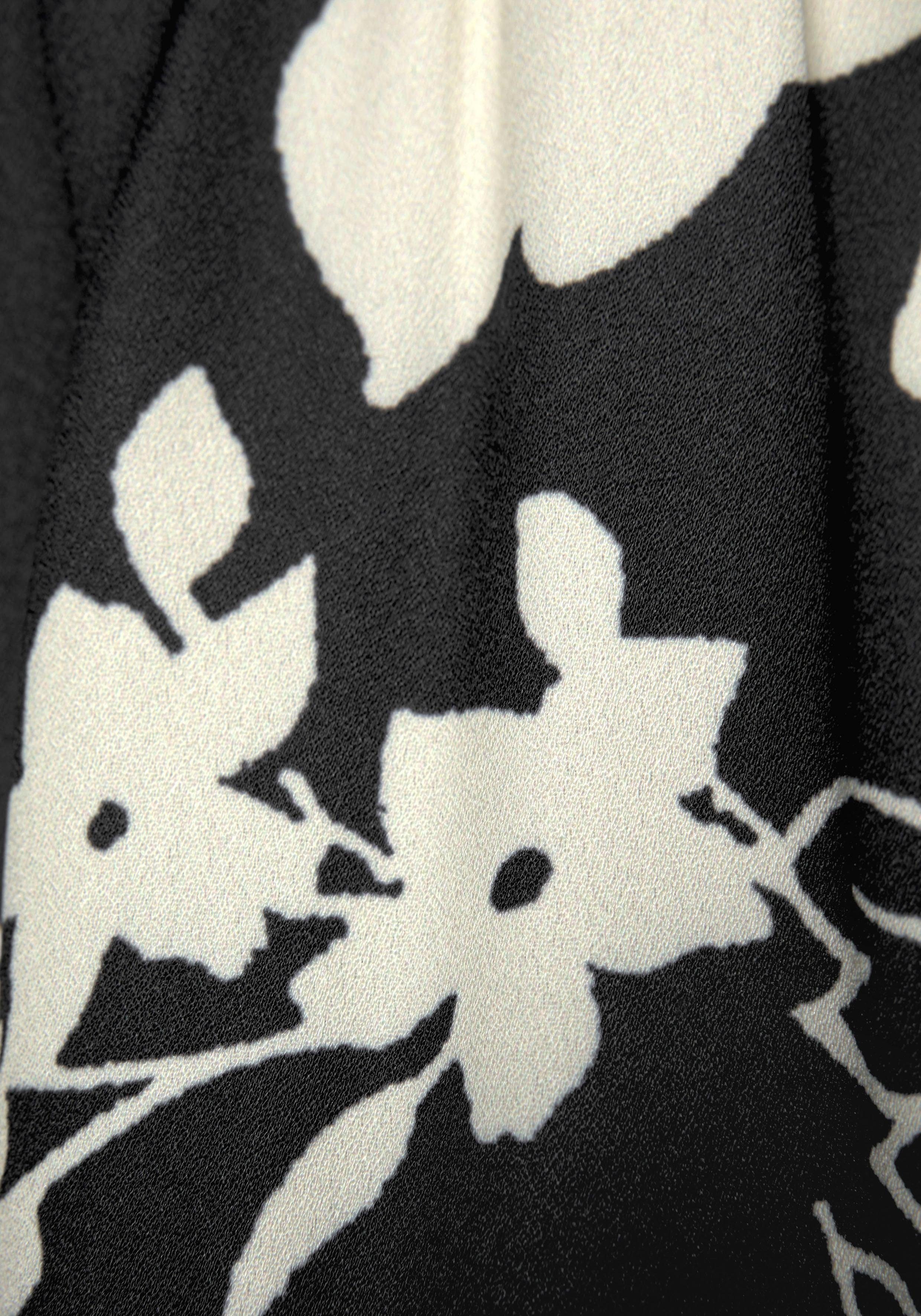Lascana Blousejurk in wijd model met volants en bloemenprint, tuniekjurk, strandjurk