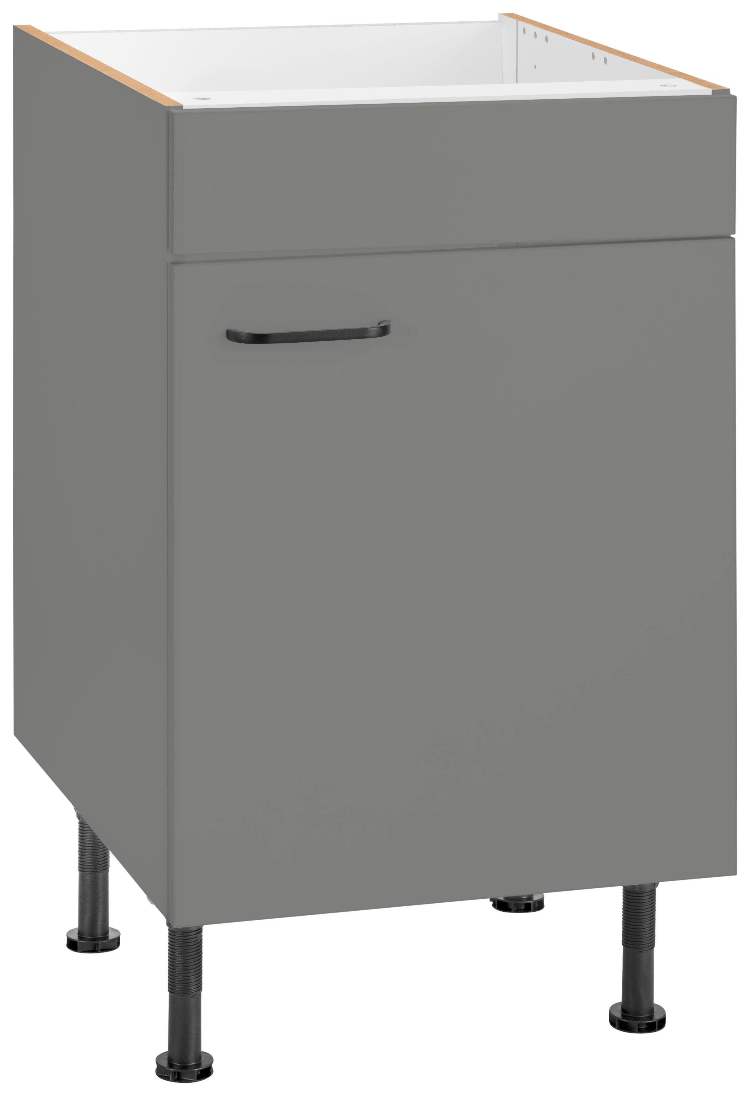OPTIFIT Gootsteenkast Elga met soft-close-functie, in hoogte verstelbare poten, breedte 50 cm gootsteenkasten grijs