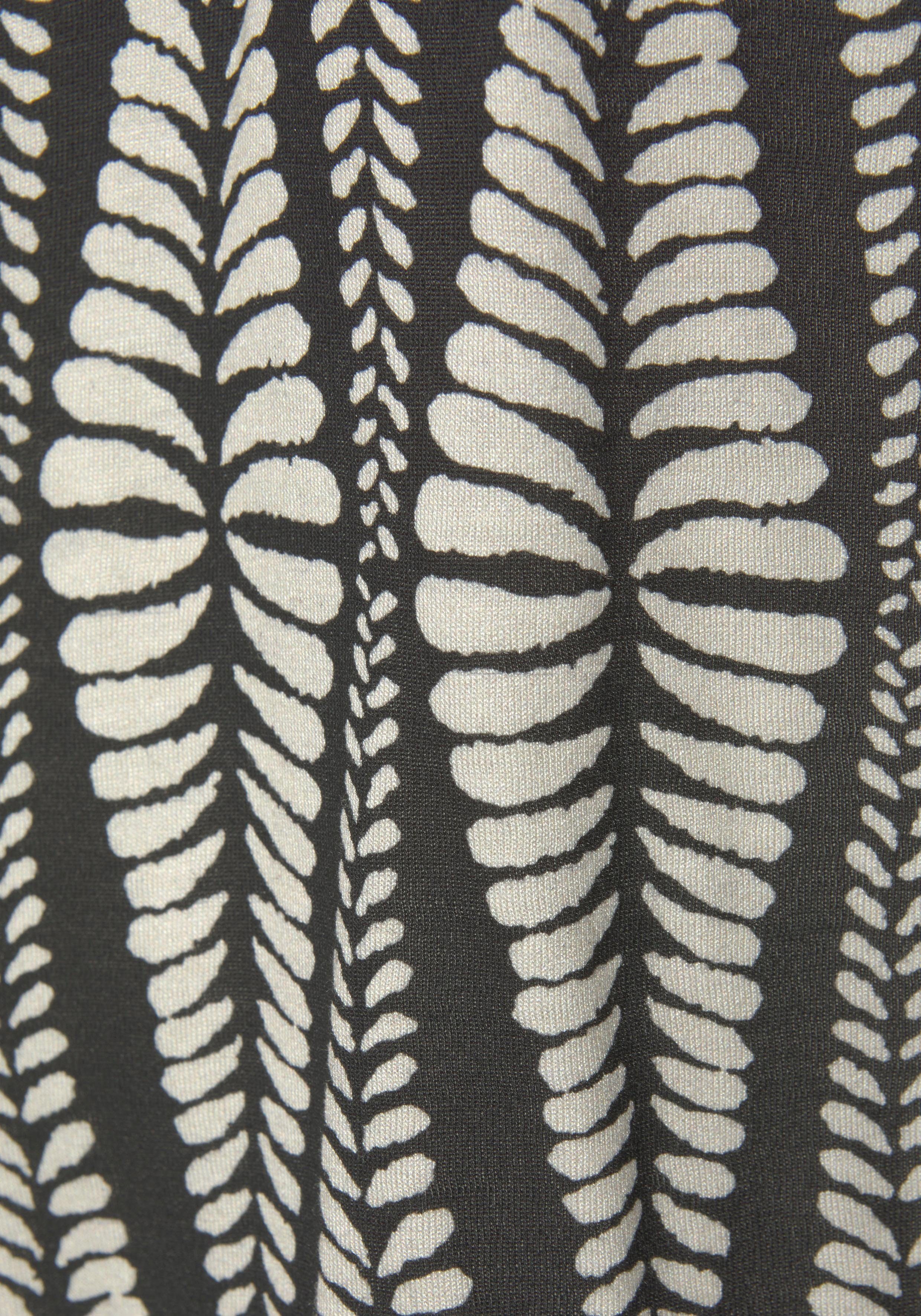Lascana Strandtop met ritsdetail en alloverprint, zomers blousetop