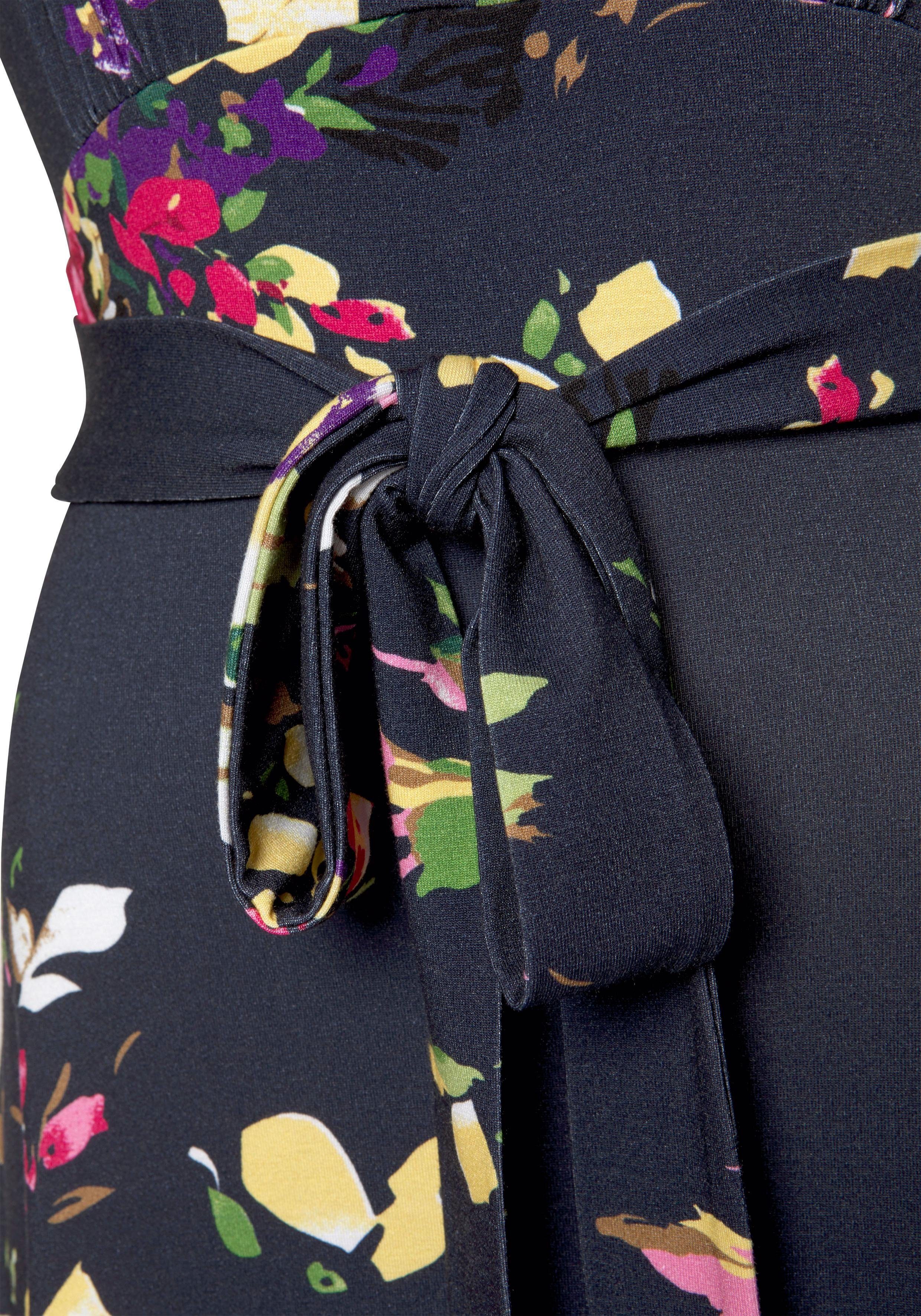 Beachtime Zomerjurk met puntige zoom en strik in de taille, jersey jurk, strandjurk