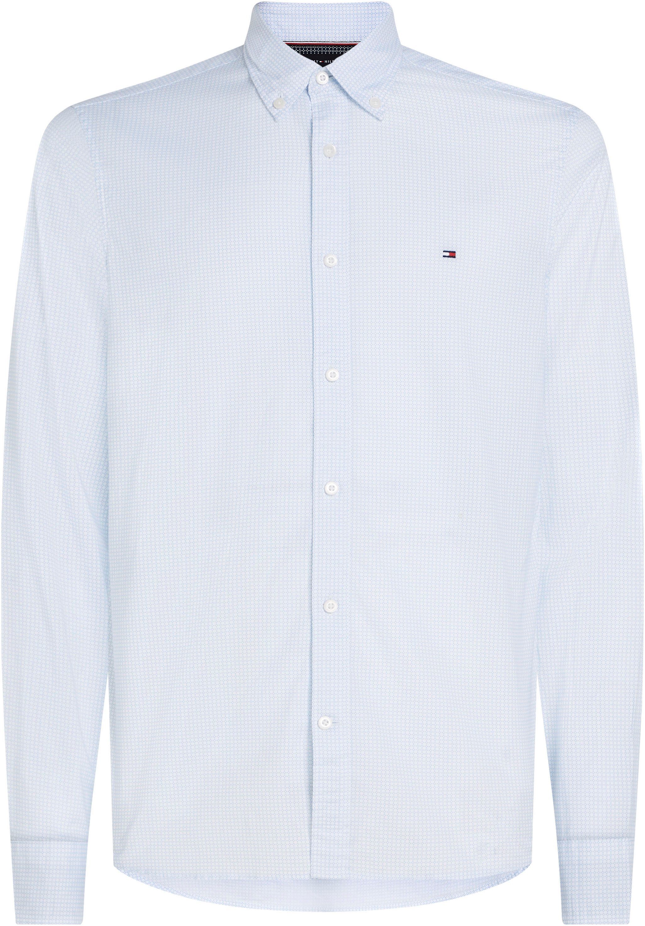 Tommy Hilfiger Businessoverhemd FLEX MICRO FOULARD SF SHIRT Met minimal-print, button-down-kraag