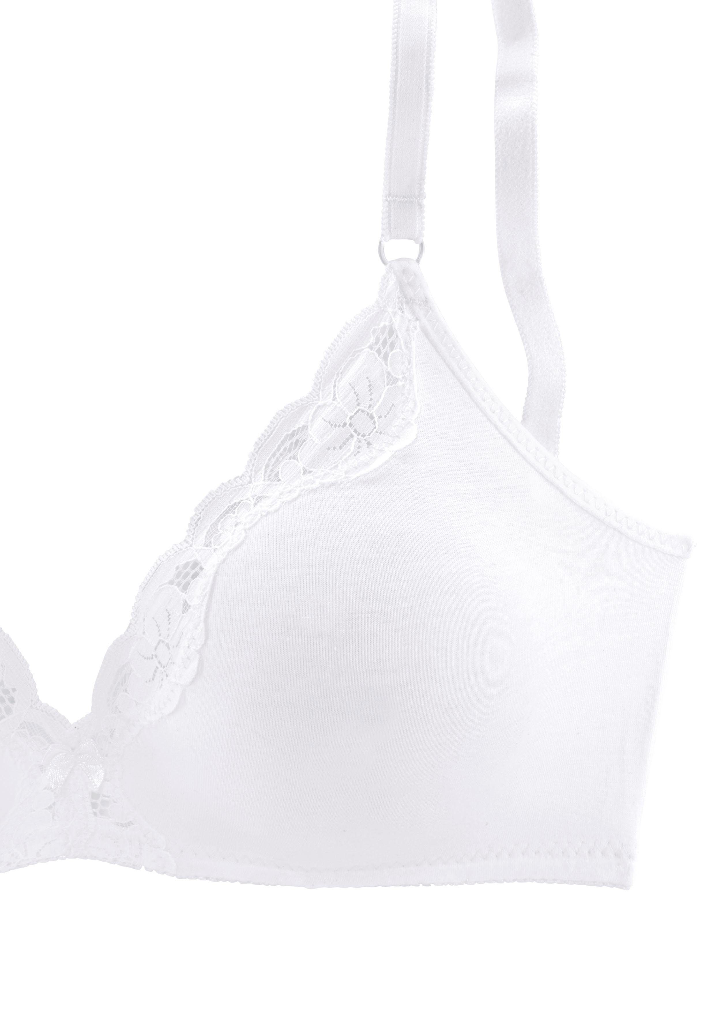 Petite fleur Bralette-bh zonder beugels van katoen met kant (Set van 2)