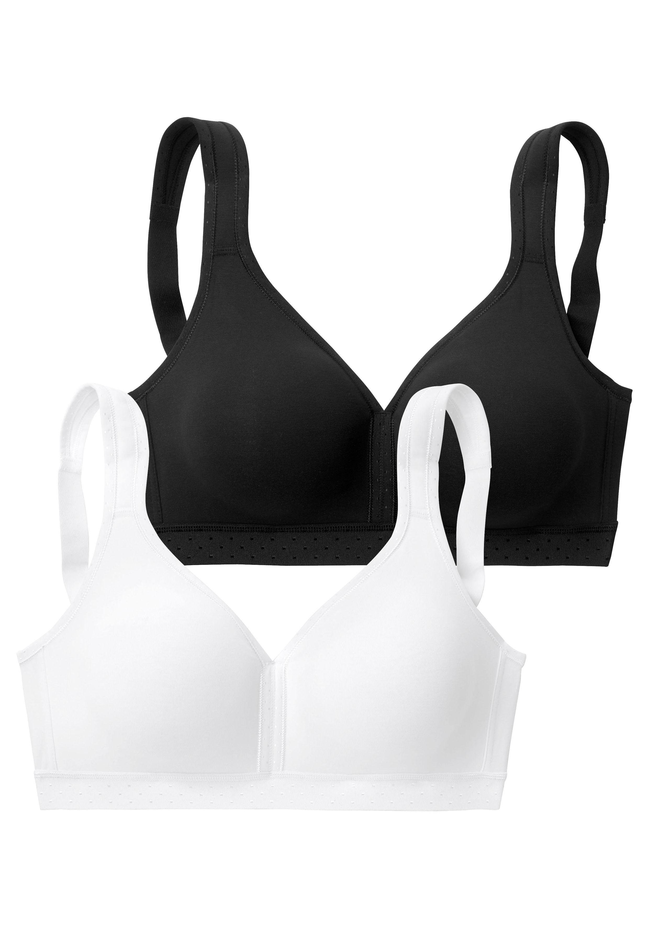 Petite fleur Soft-bh zonder beugels van zacht katoen (Set van 2) dames bh's zonder beugel maat 85 C zwart